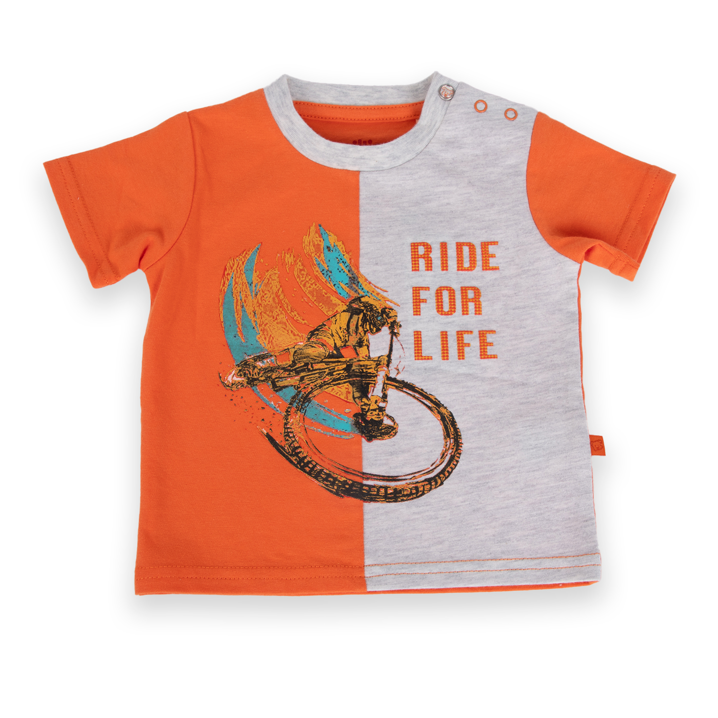 POLERA MANGA CORTA ALGODÓN NIÑO PILLÍN PVA629-24NAR BEBÉ NARANJA - 1