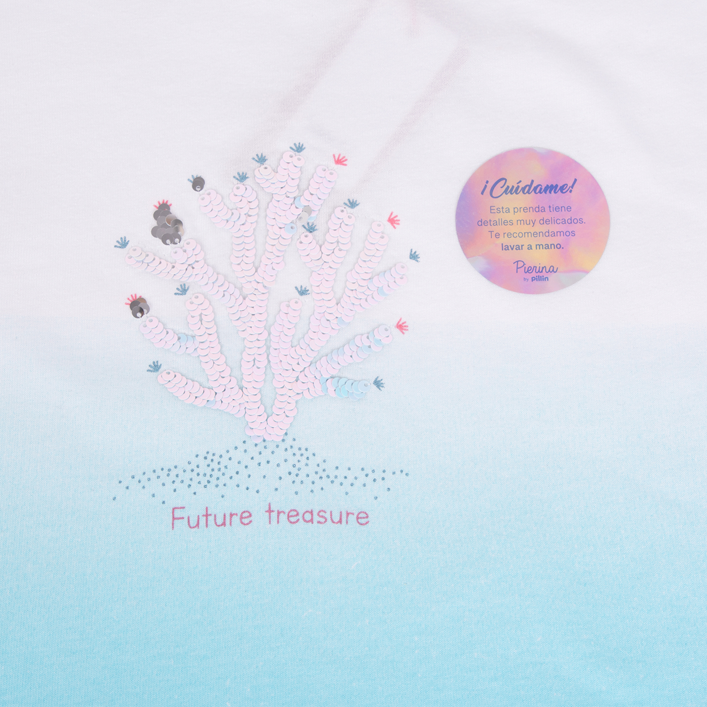 POLERA ALGODÓN NIÑA PILLÍN PVA648-24CAL TURQUESA - 2