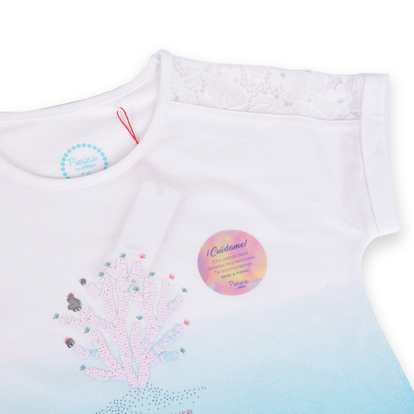 POLERA ALGODÓN NIÑA PILLÍN PVA648-24CAL TURQUESA - 3