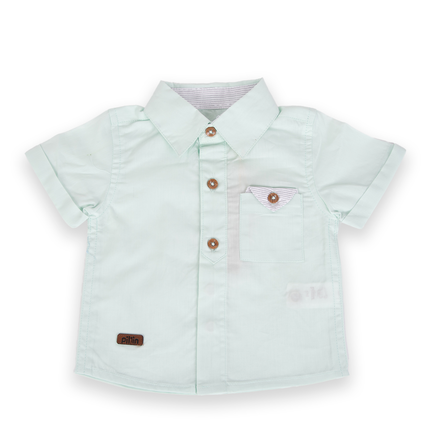 CAMISA MANGA CORTA ALGODÓN NIÑO PILLÍN PVA811-24VER BEBÉ VERDE - 1