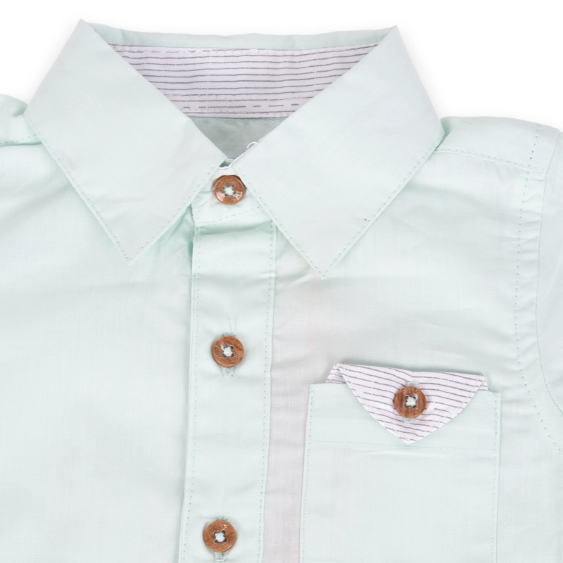 CAMISA MANGA CORTA ALGODÓN NIÑO PILLÍN PVA811-24VER BEBÉ VERDE - 2