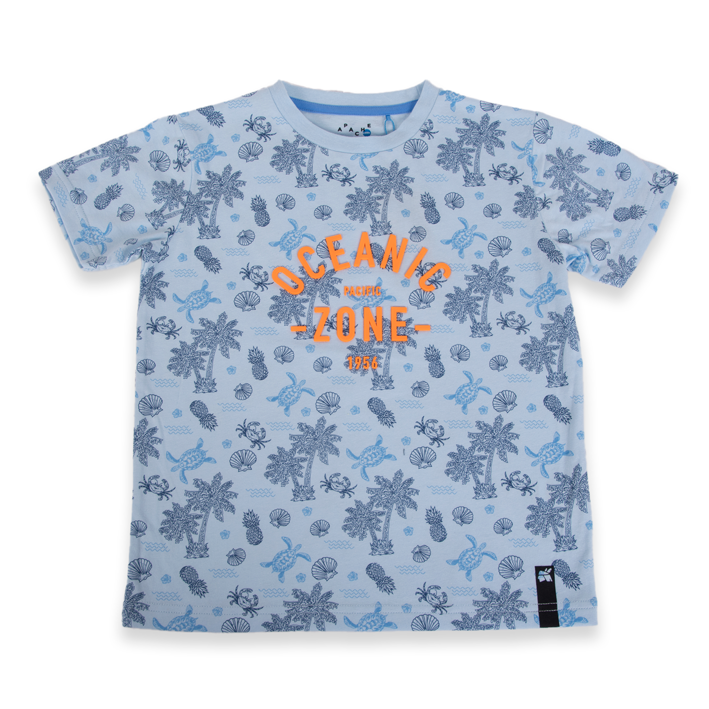 POLERA MANGA CORTA ALGODÓN NIÑO PILLÍN PVA643-24CEL CELESTE - 1