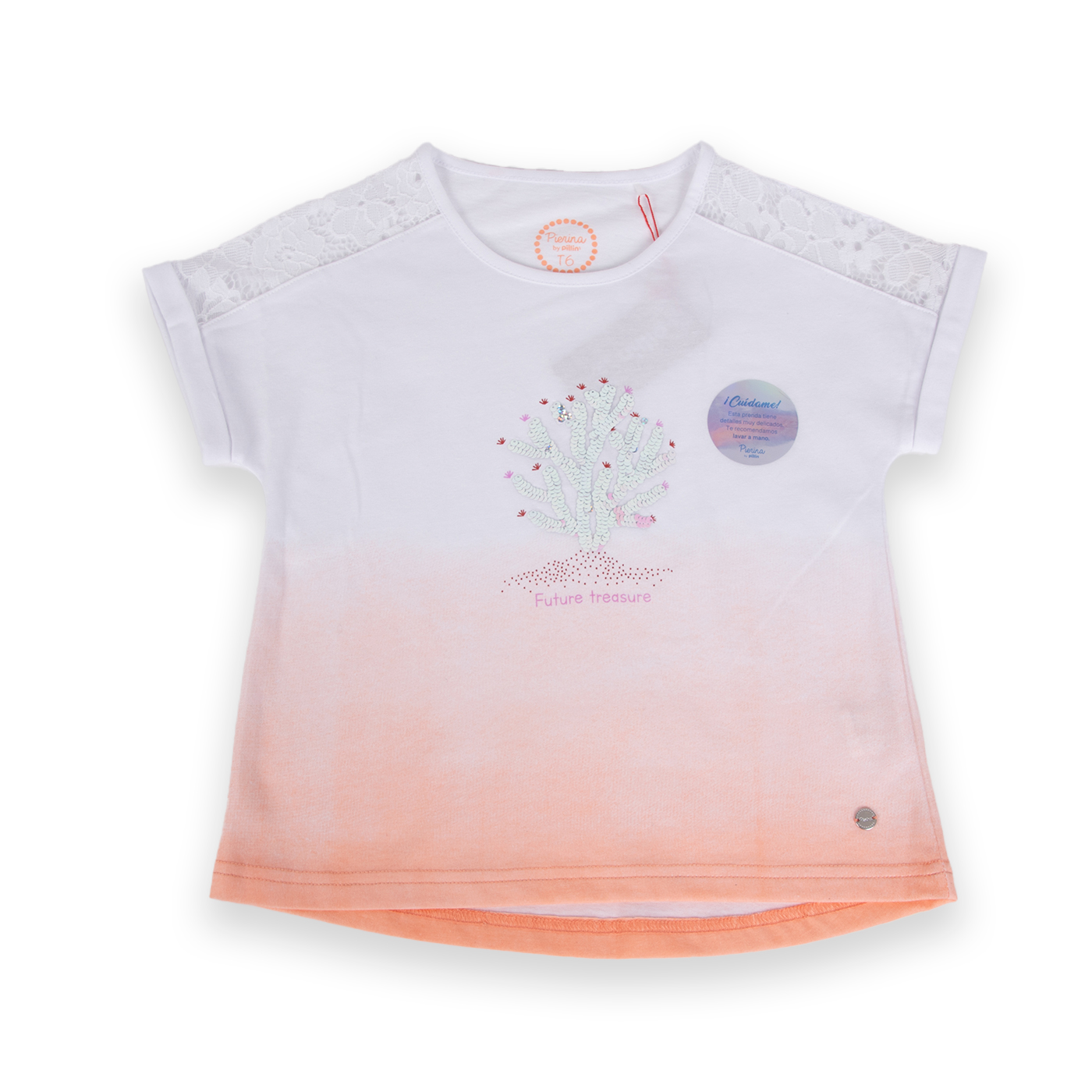 POLERA ALGODÓN NIÑA PILLÍN PVA648-24MEL DURAZNO - 1
