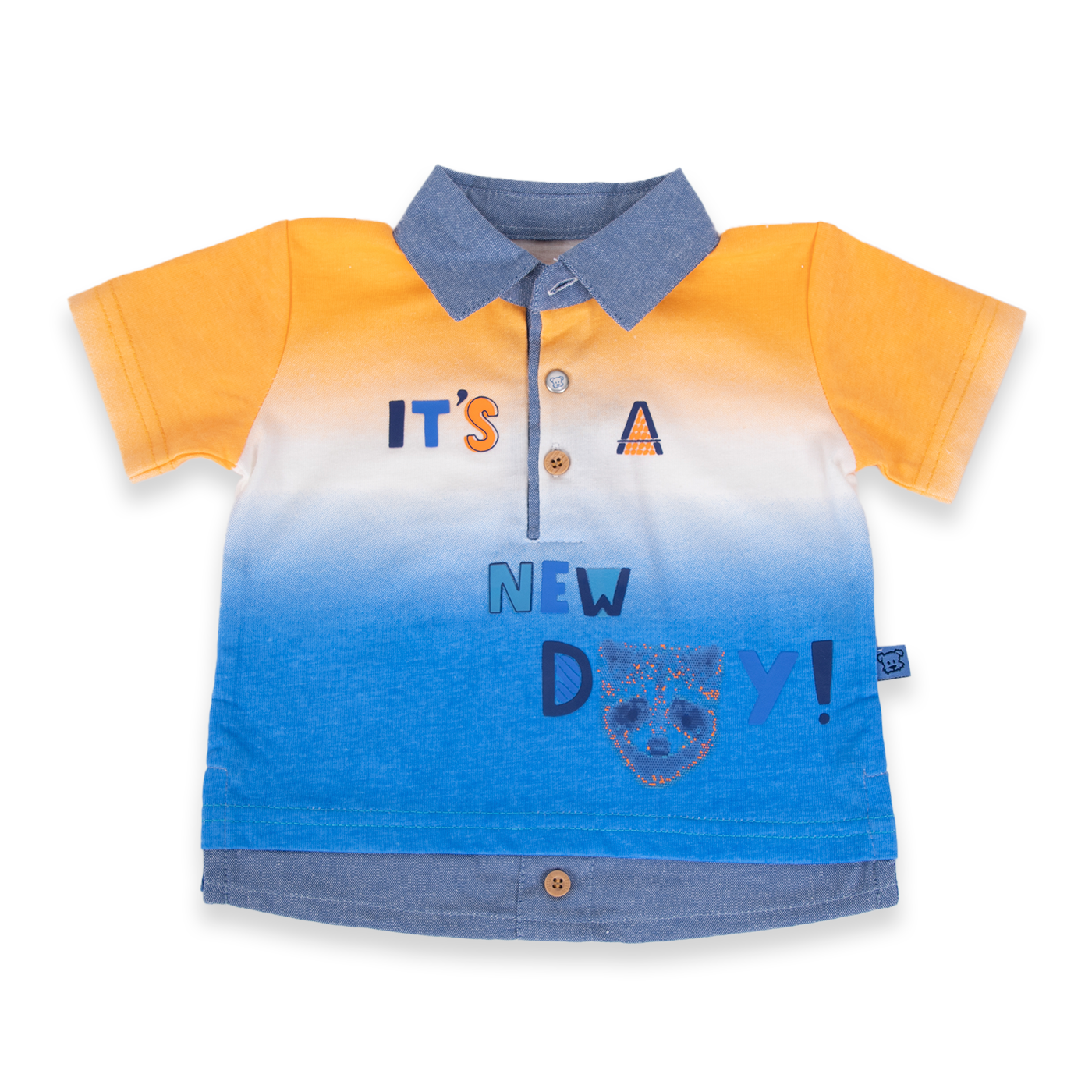 POLERA MANGA CORTA ALGODÓN NIÑO PILLÍN PVA626-24NAR BEBÉ NARANJA - 1