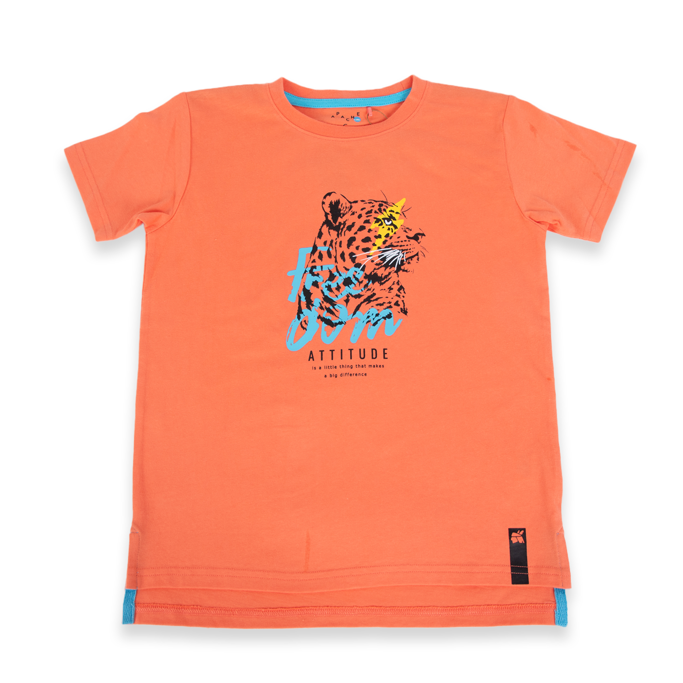 POLERA MANGA CORTA ALGODÓN NIÑO PILLÍN PVA605-24NAR NARANJA - 1