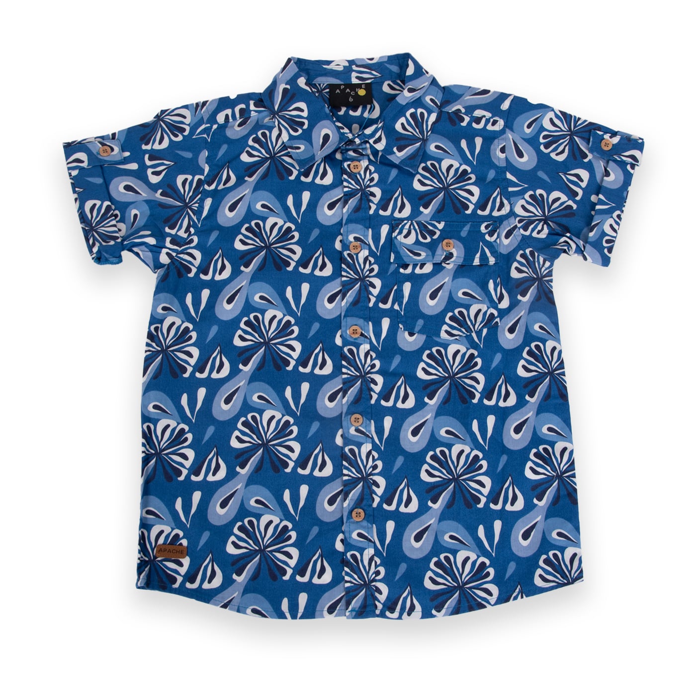 CAMISA MANGA CORTA ALGODÓN NIÑO PILLÍN PVA826-24AZU AZUL - 1