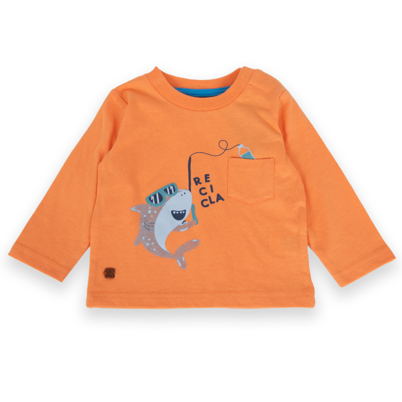 POLERA MANGA LARGA ALGODÓN NIÑO PILLÍN PVA601-24NAR BEBÉ NARANJA - 1