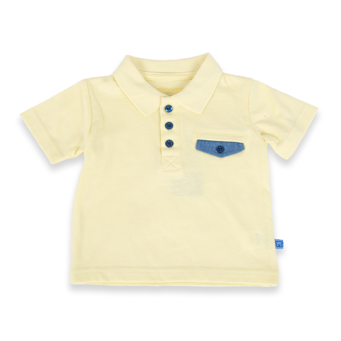 POLERA MANGA CORTA ALGODÓN NIÑO PILLÍN PVA604-24AMA BEBÉ AMARILLO - 1