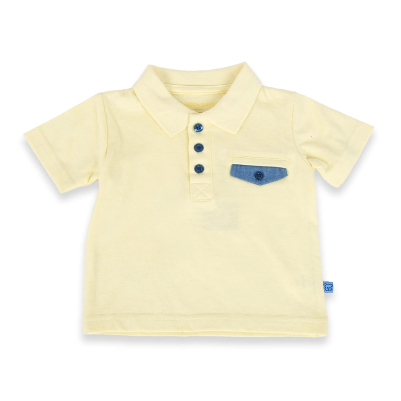 POLERA MANGA CORTA ALGODÓN NIÑO PILLÍN PVA604-24AMA BEBÉ AMARILLO - 1