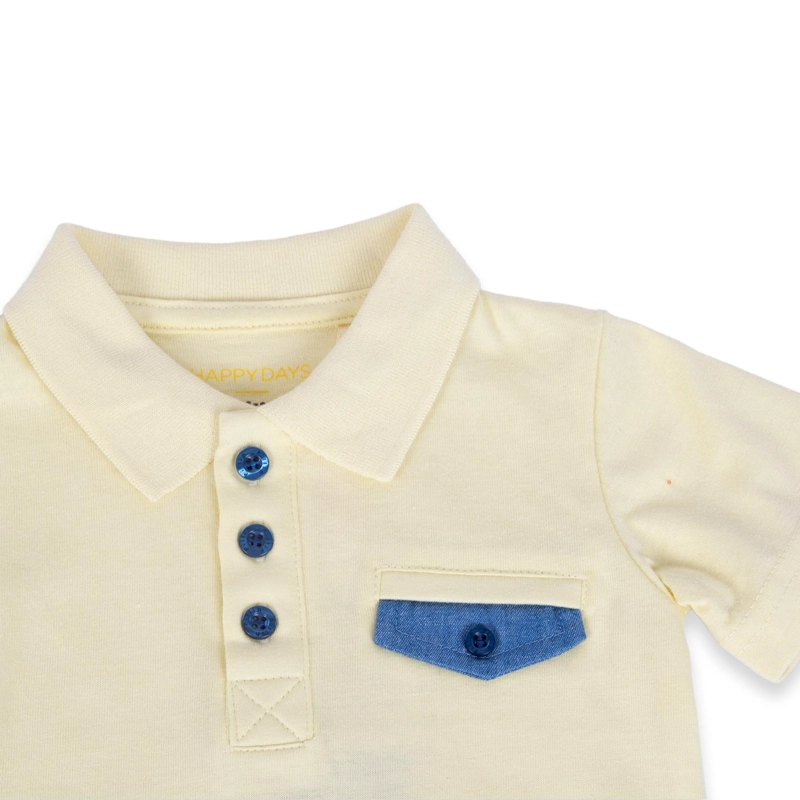 POLERA MANGA CORTA ALGODÓN NIÑO PILLÍN PVA604-24AMA BEBÉ AMARILLO - 2