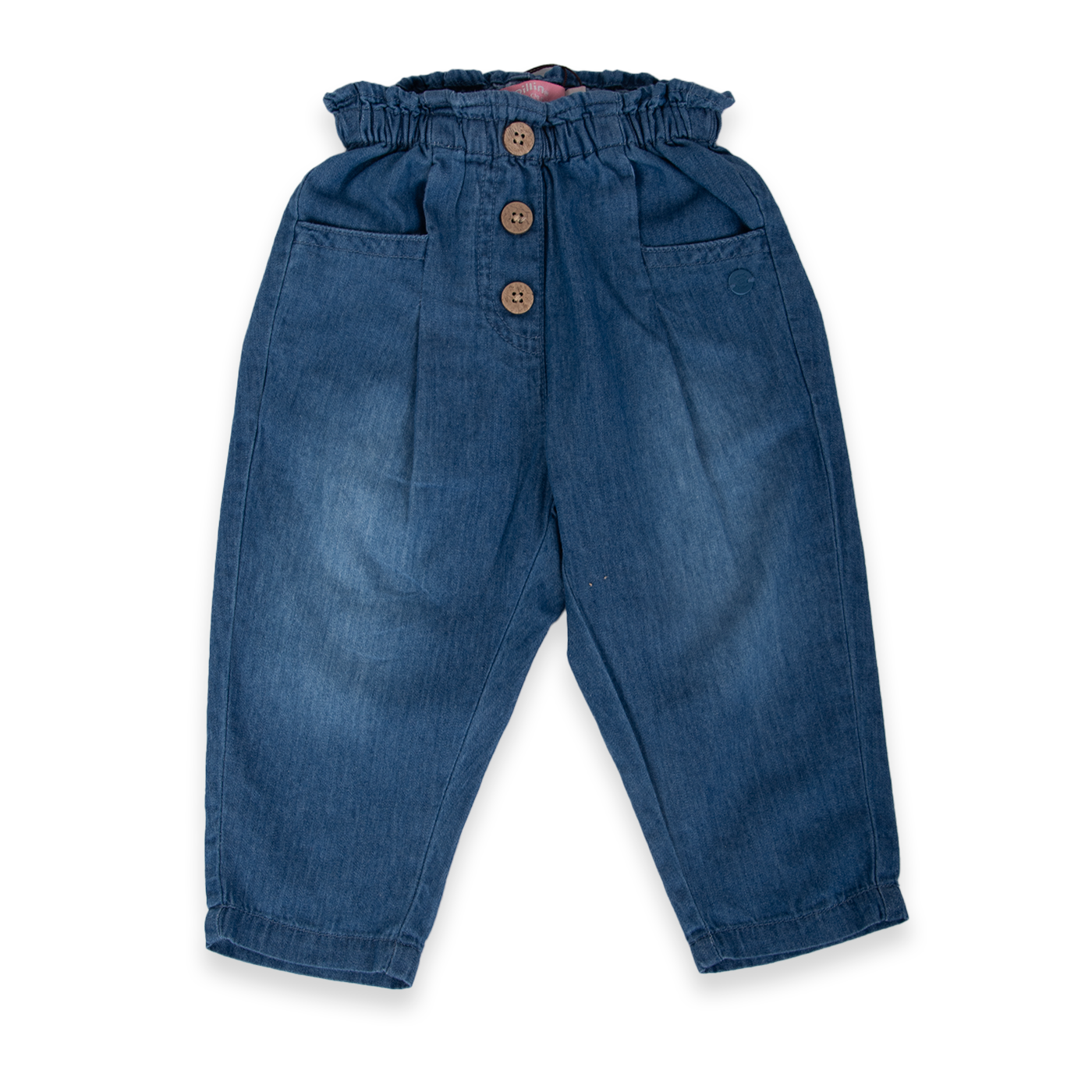PANTALÓN ALGODÓN NIÑA PILLÍN DENIM BEBÉ PVA707-24DEN - 1