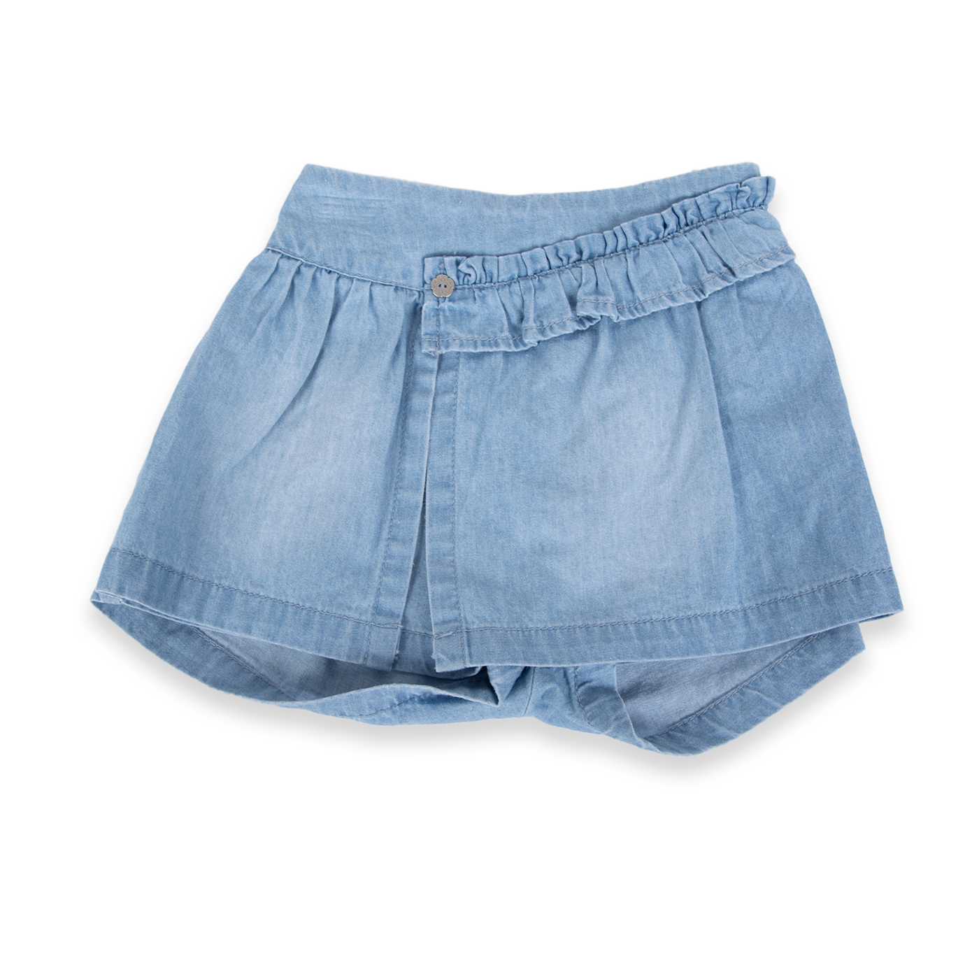 SHORT ALGODÓN NIÑA PILLÍN CELESTE BEBÉ PVA725-24CEL - 1