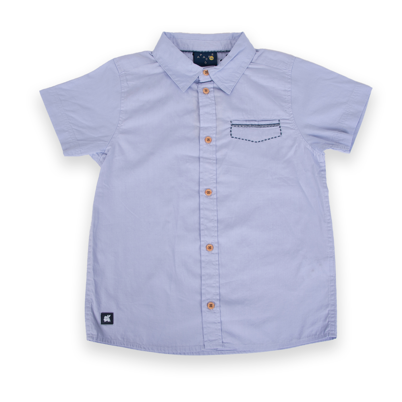 CAMISA MANGA CORTA ALGODÓN NIÑO PILLÍN PVA825-24CEL CELESTE - 1