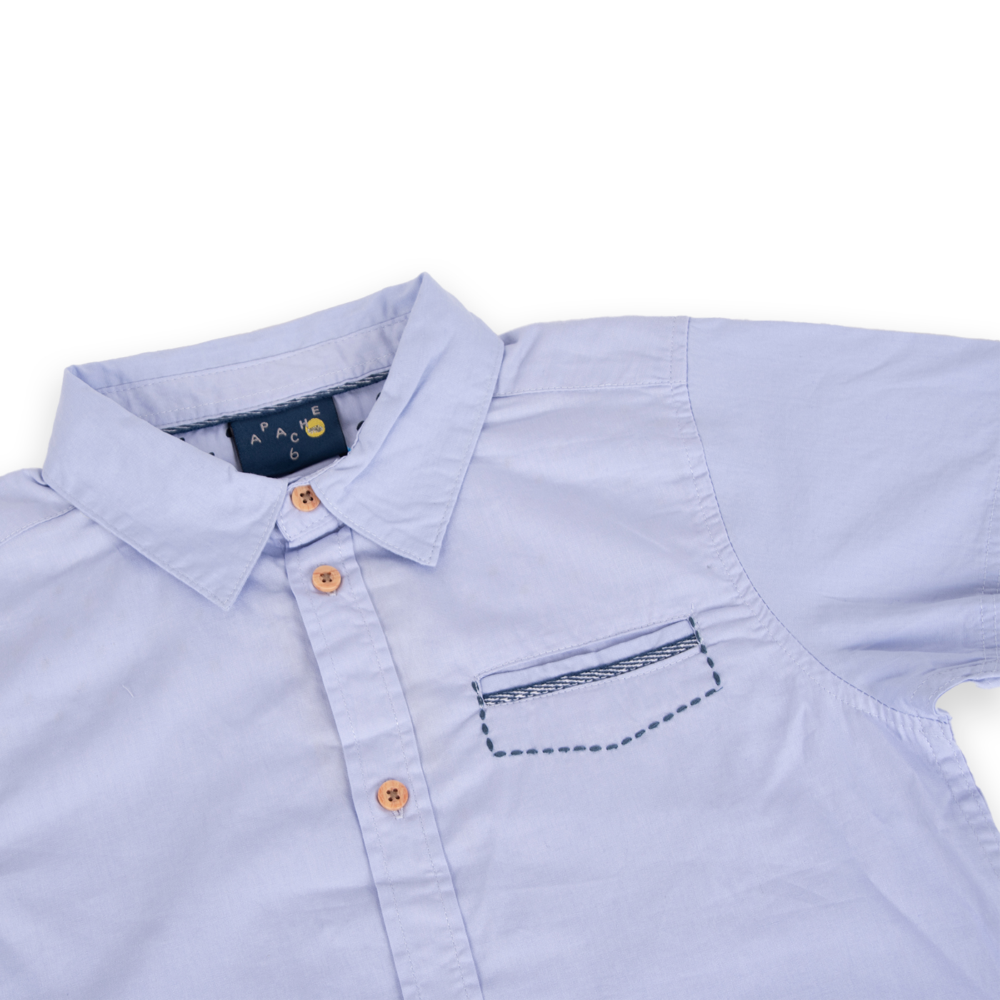 CAMISA MANGA CORTA ALGODÓN NIÑO PILLÍN PVA825-24CEL CELESTE - 2