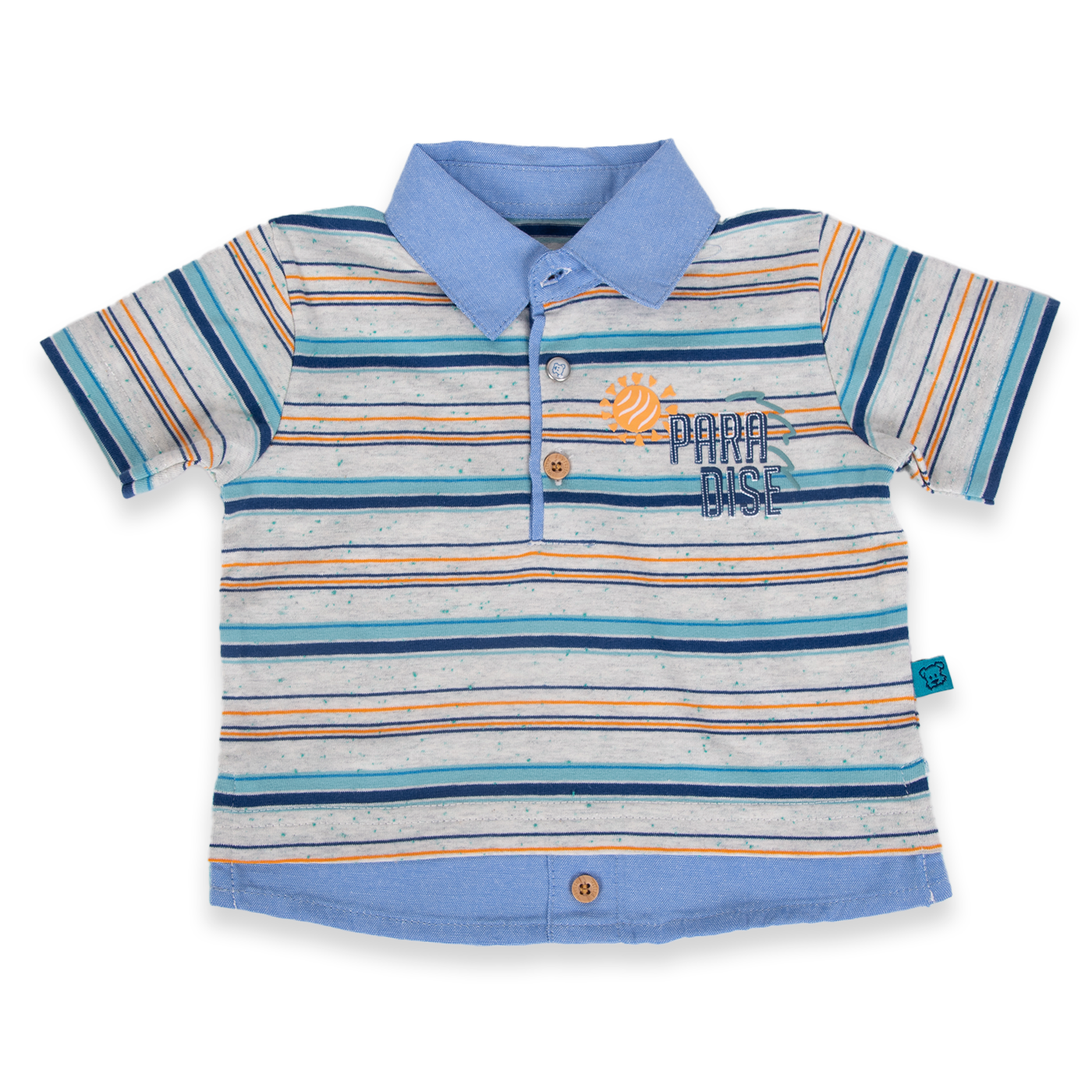 POLERA MANGA CORTA ALGODÓN NIÑO PILLÍN PVA628-24AZU BEBÉ AZUL - 1