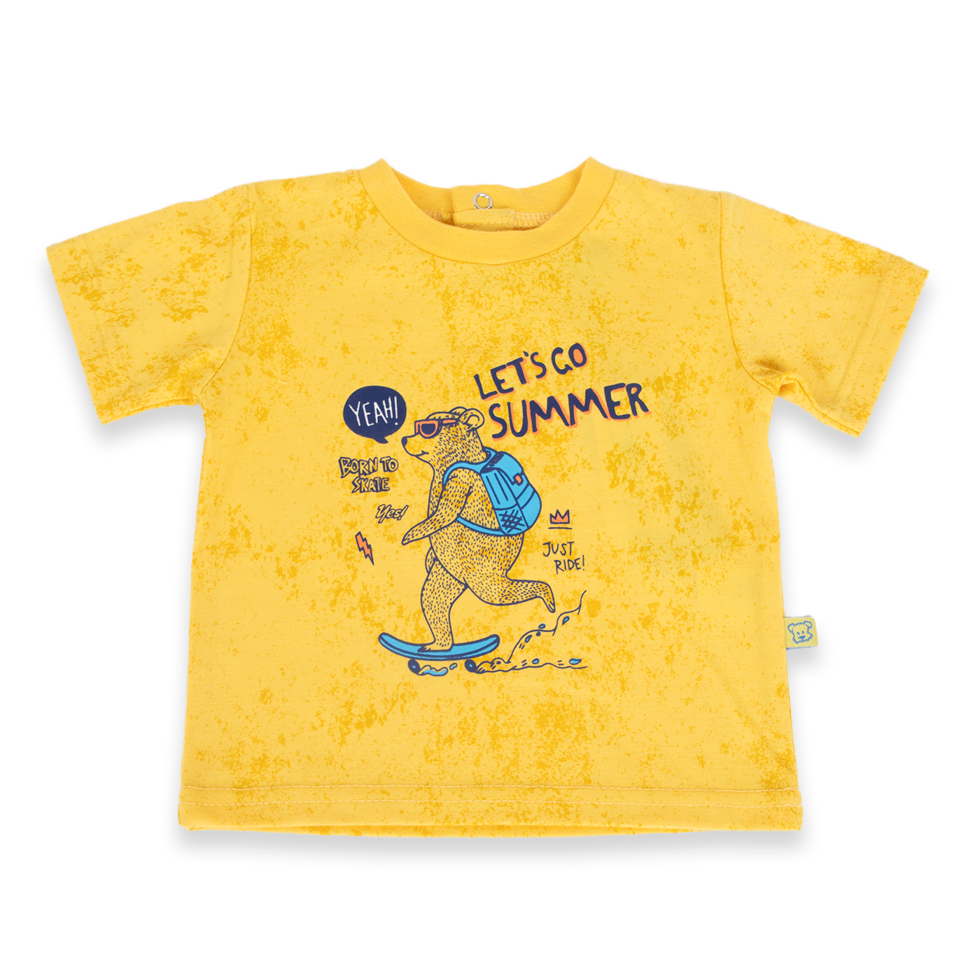 POLERA MANGA CORTA ALGODÓN NIÑO PILLÍN PVA625-24AMA BEBÉ AMARILLO - 1