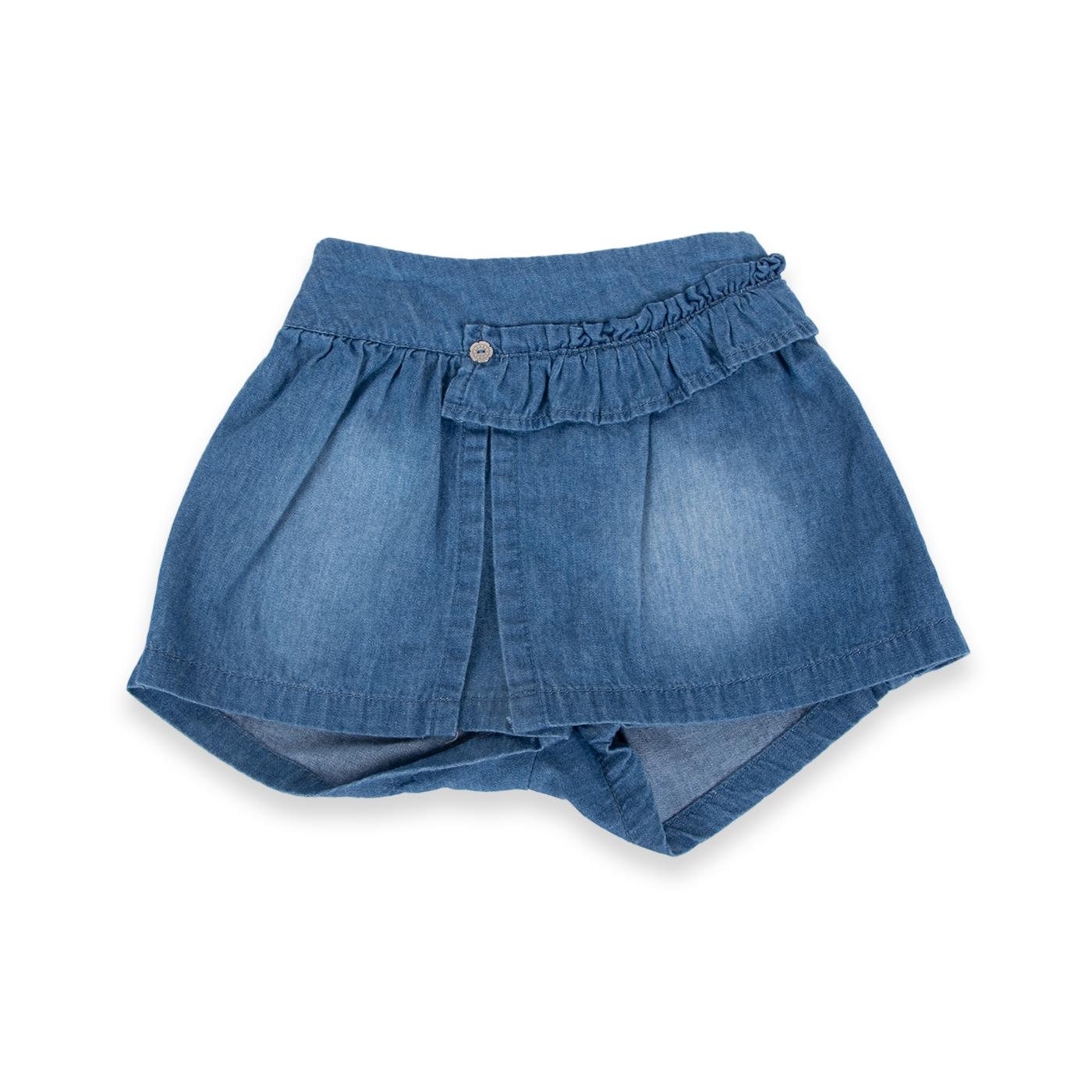 SHORT ALGODÓN NIÑA PILLÍN DENIM BEBÉ PVA725-24DEN - 1