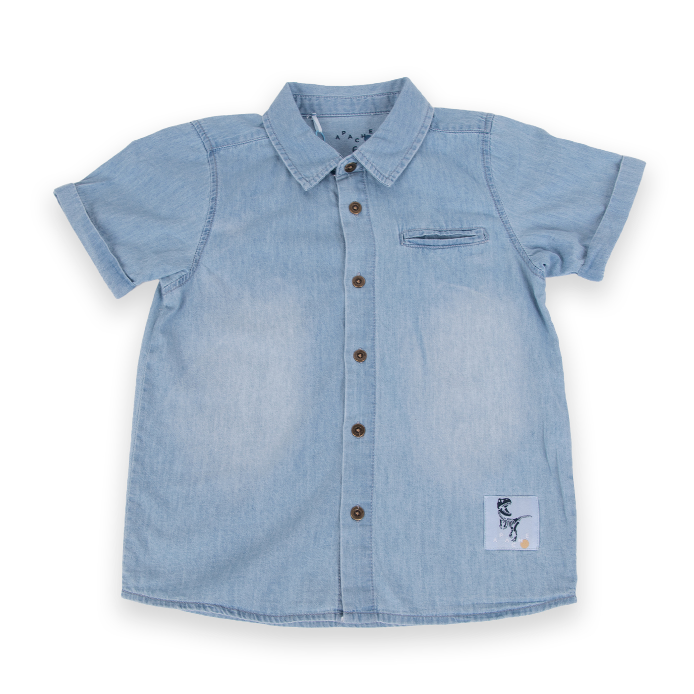 CAMISA MANGA CORTA ALGODÓN NIÑO PILLÍN PVA736-24DEN DENIM - 1