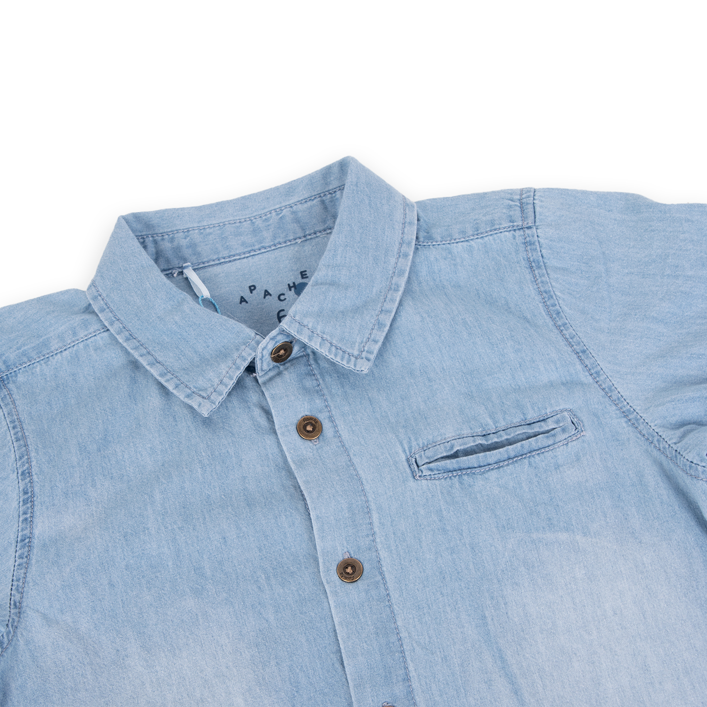 CAMISA MANGA CORTA ALGODÓN NIÑO PILLÍN PVA736-24DEN DENIM - 2