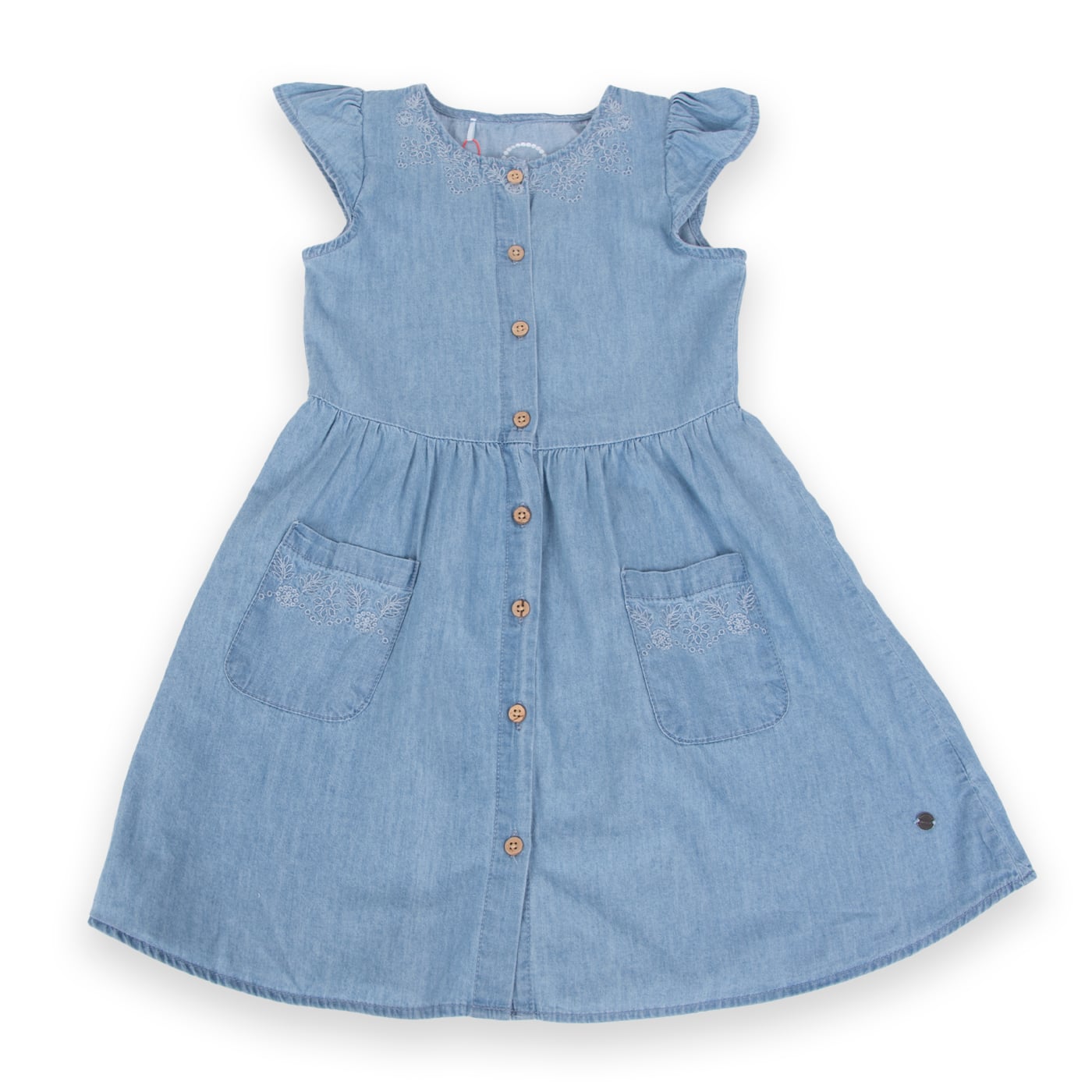 VESTIDO ALGODON NIÑA PILLIN CELESTE PVA729-24CEL - 1