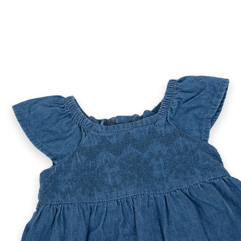 VESTIDO ALGODON NIÑA PILLIN DENIM PVA728-24DEN BEBE - 2