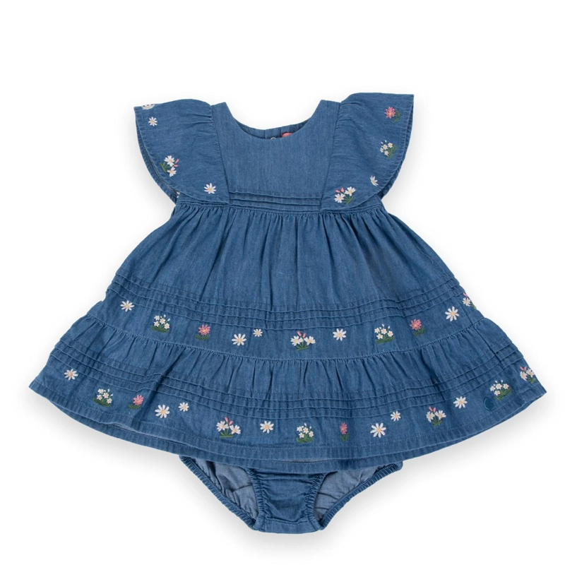 VESTIDO ALGODON NIÑA PILLIN DENIM PVA709-24DEN BEBE - 1