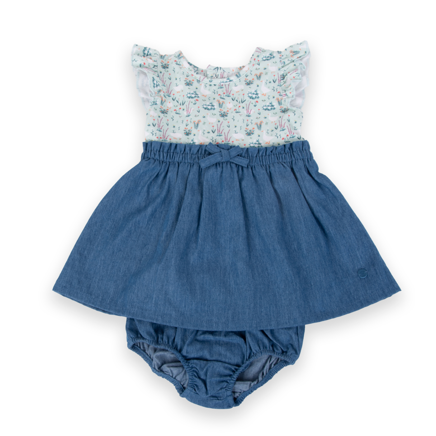 VESTIDO NIÑA PILLIN MENTA PVA710-24MEN BEBE - 1