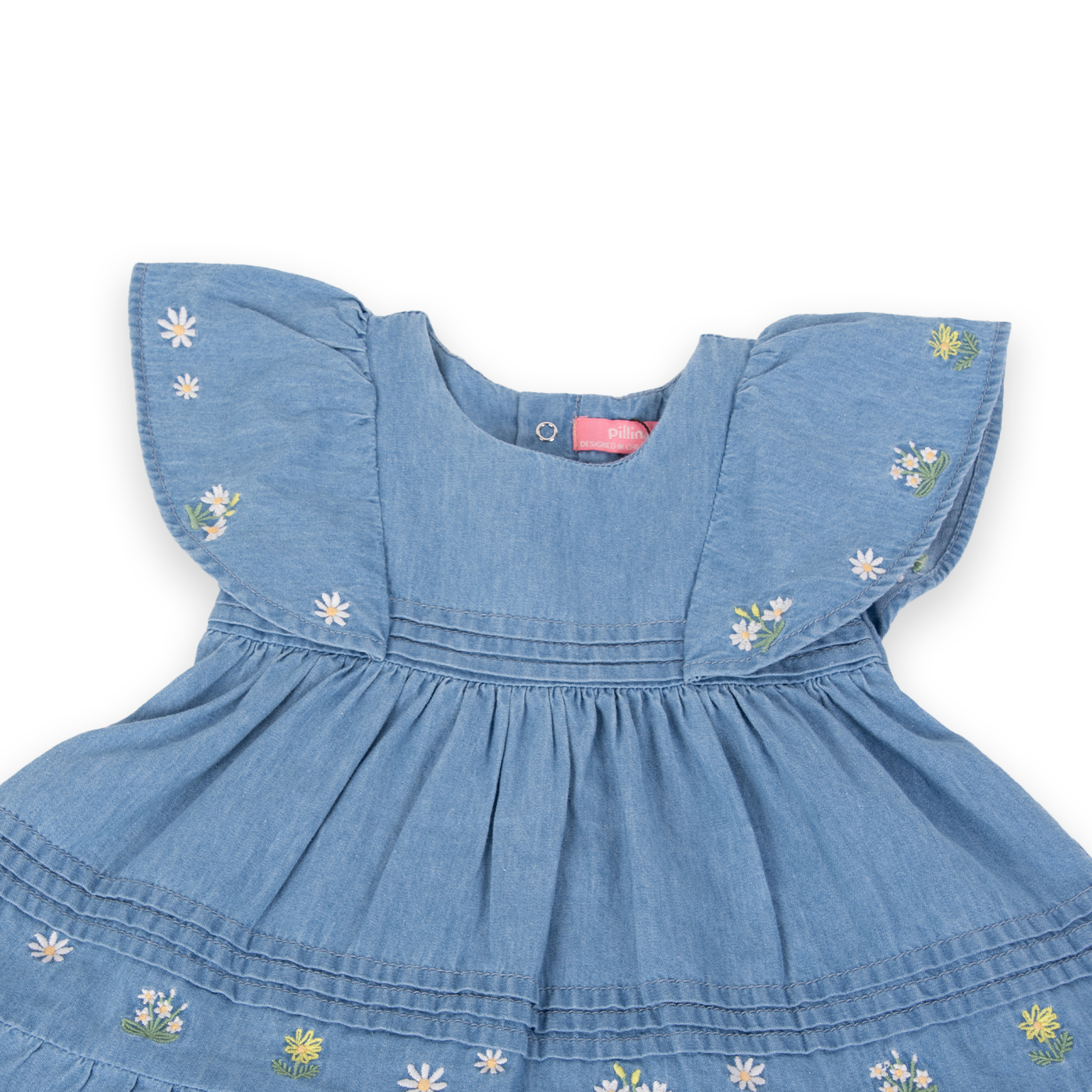 VESTIDO ALGODON NIÑA PILLIN CELESTE PVA709-24CEL BEBE - 2