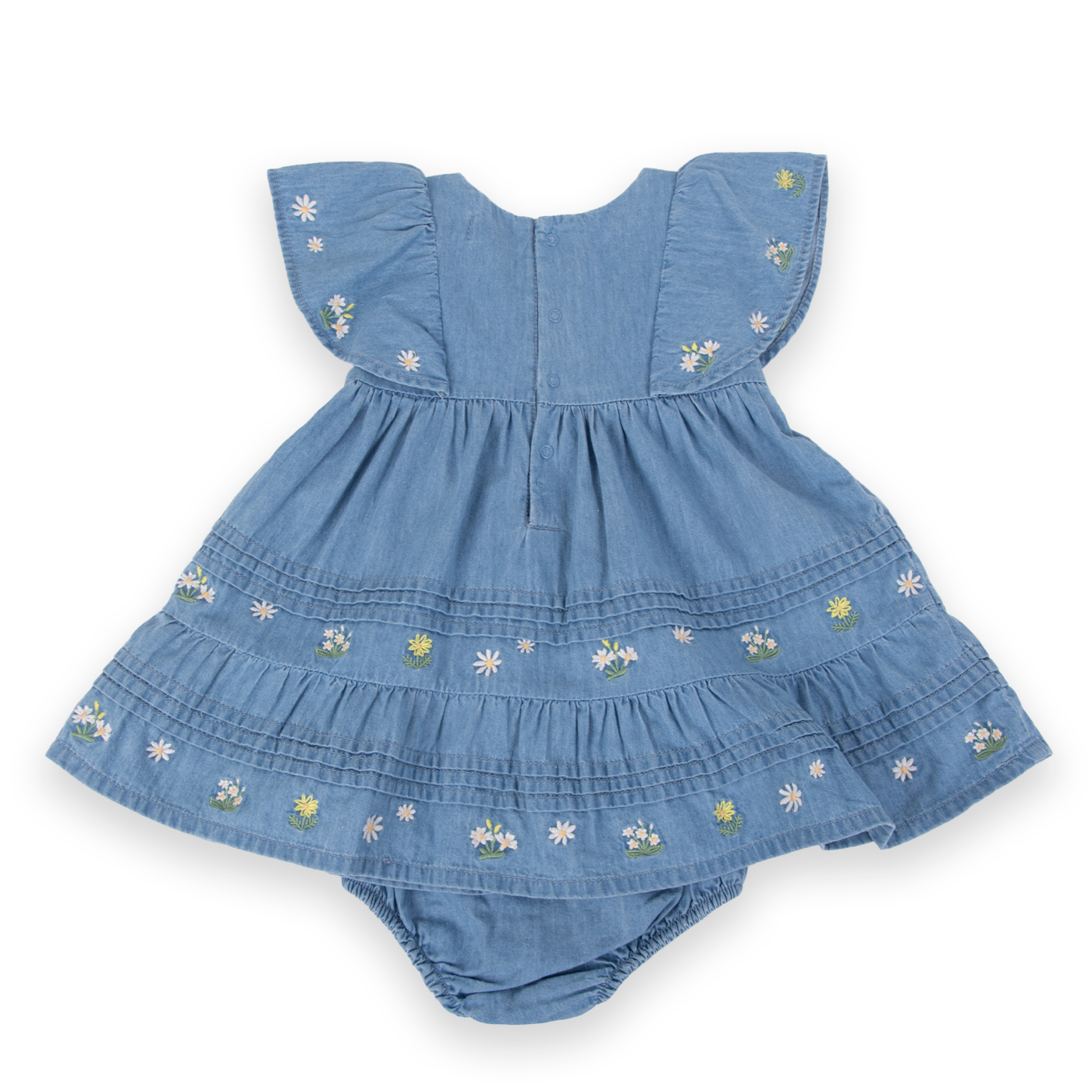 VESTIDO ALGODON NIÑA PILLIN CELESTE PVA709-24CEL BEBE - 3