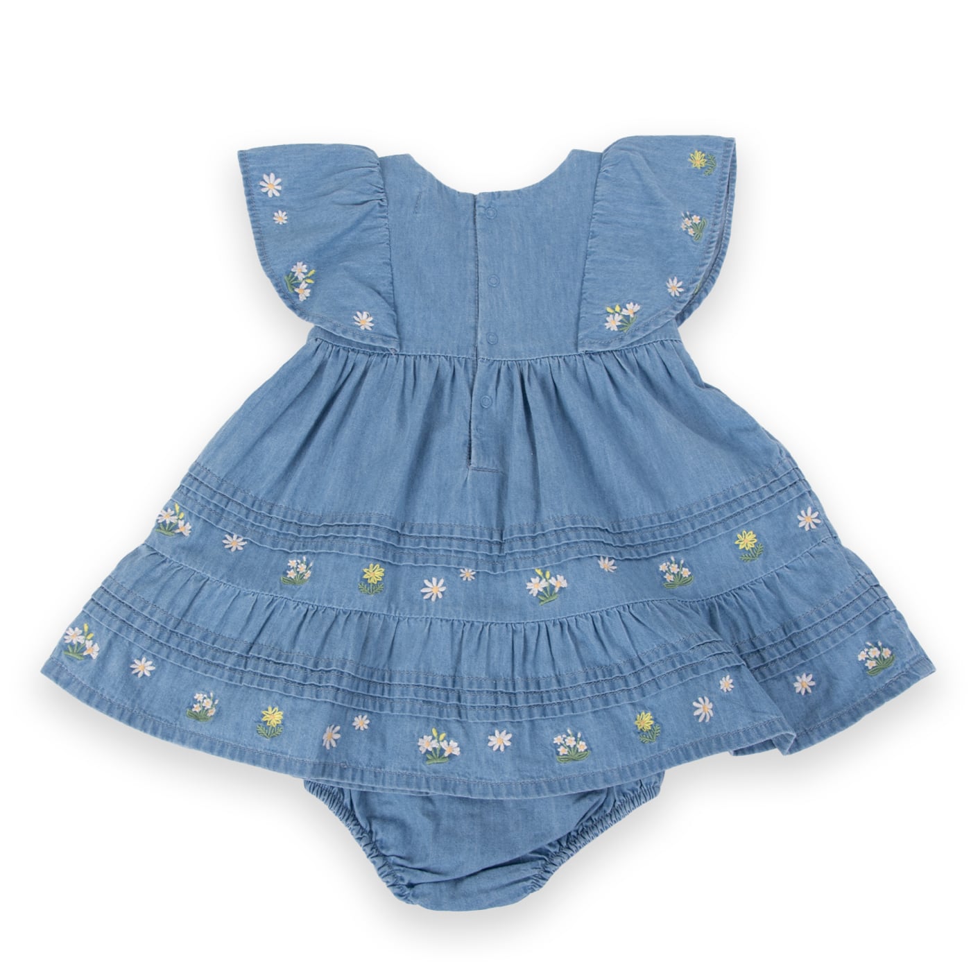 VESTIDO ALGODON NIÑA PILLIN CELESTE PVA709-24CEL BEBE - 3