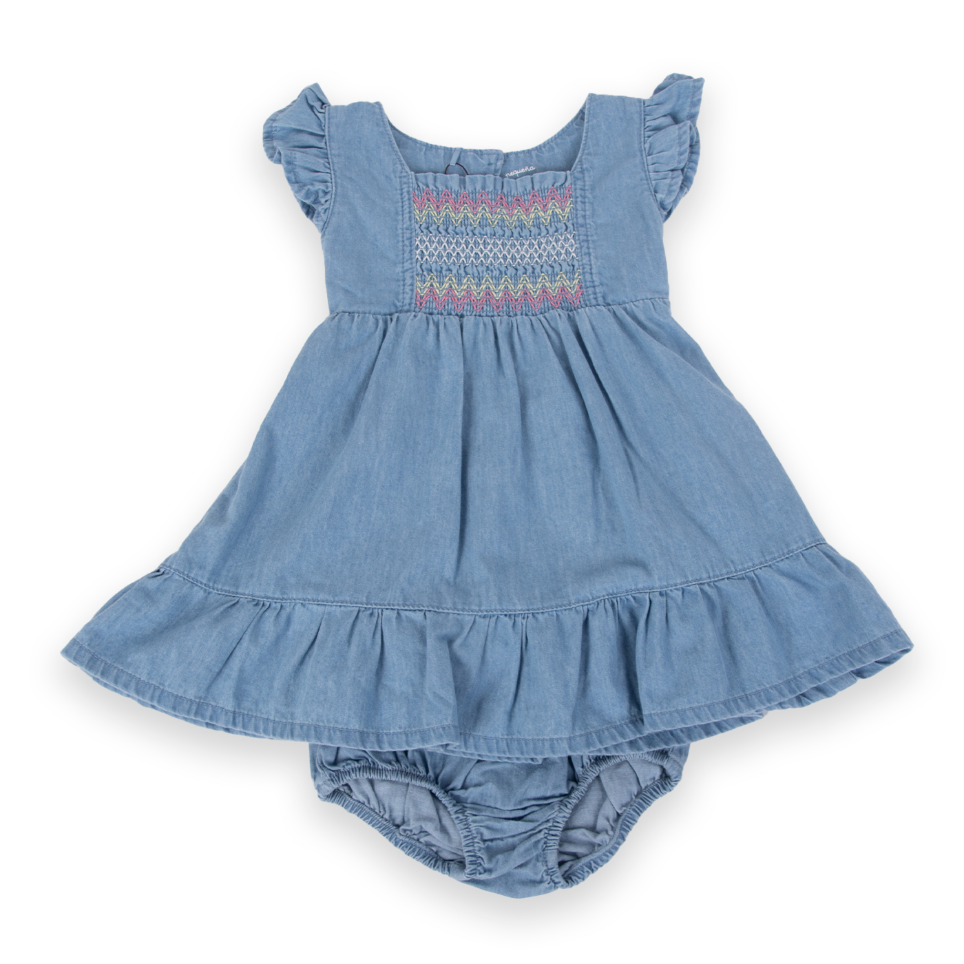 VESTIDO ALGODON NIÑA PILLIN DENIM PVA727-24DEN BEBE - 1