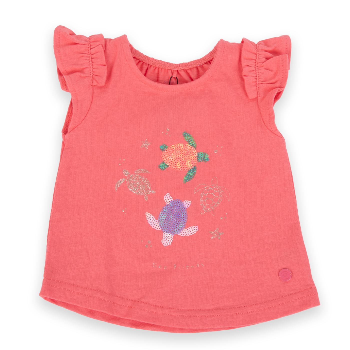 POLERA MANGA CORTA ALGODÓN NIÑA PILLÍN PVA650-24COR BEBÉ CORAL - 1