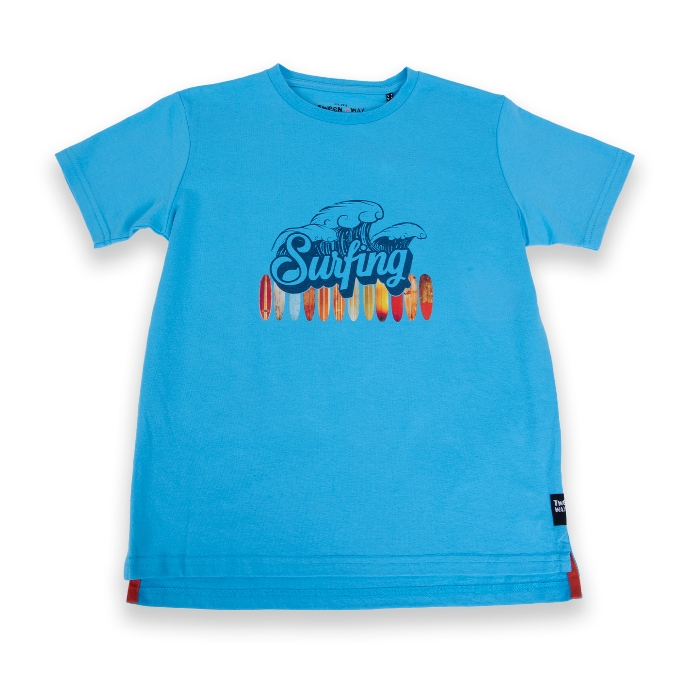POLERA MANGA CORTA ALGODÓN NIÑO PILLÍN TVA619-24CAL TURQUESA - 1