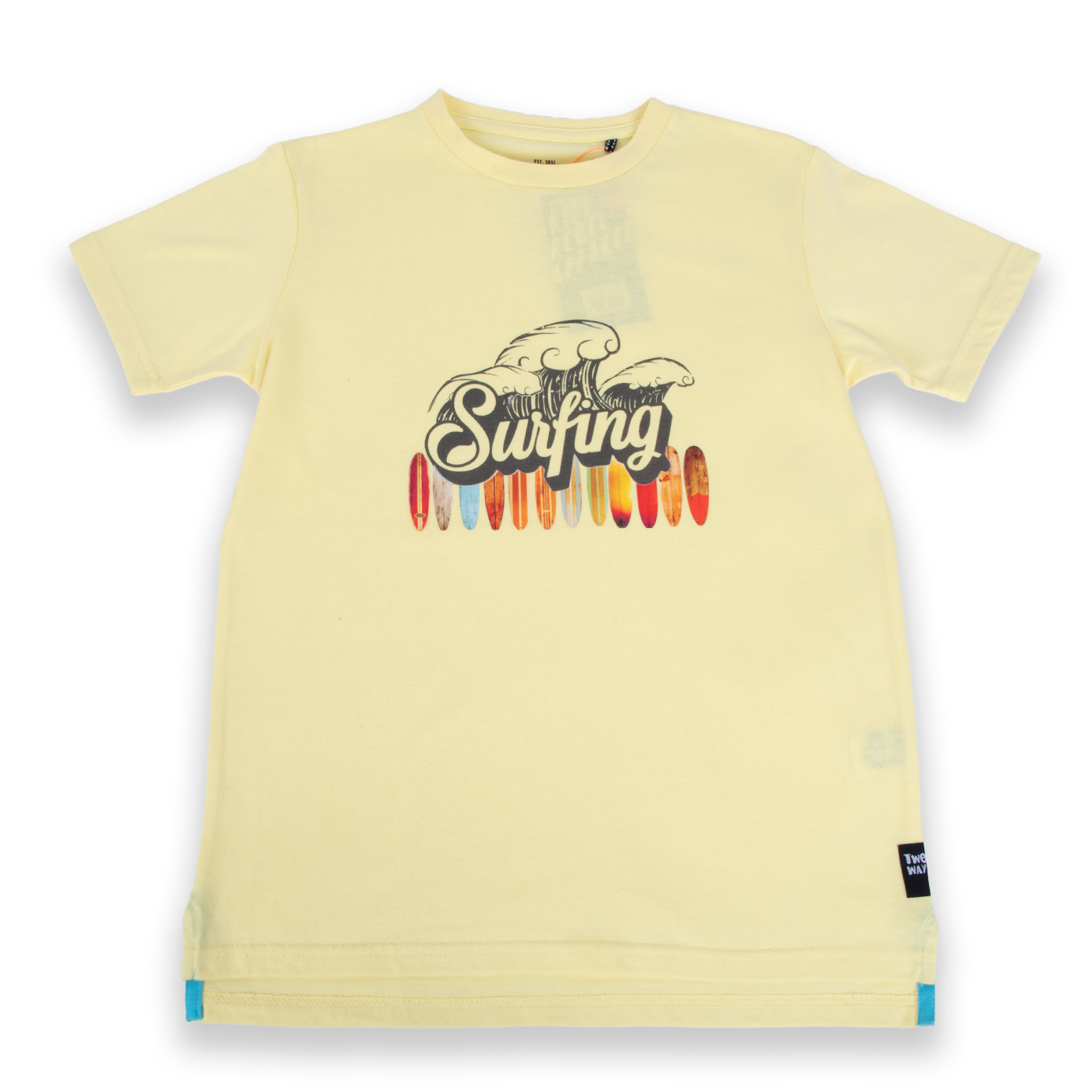 POLERA MANGA CORTA ALGODÓN NIÑO PILLÍN TVA619-24AMA AMARILLO - 1