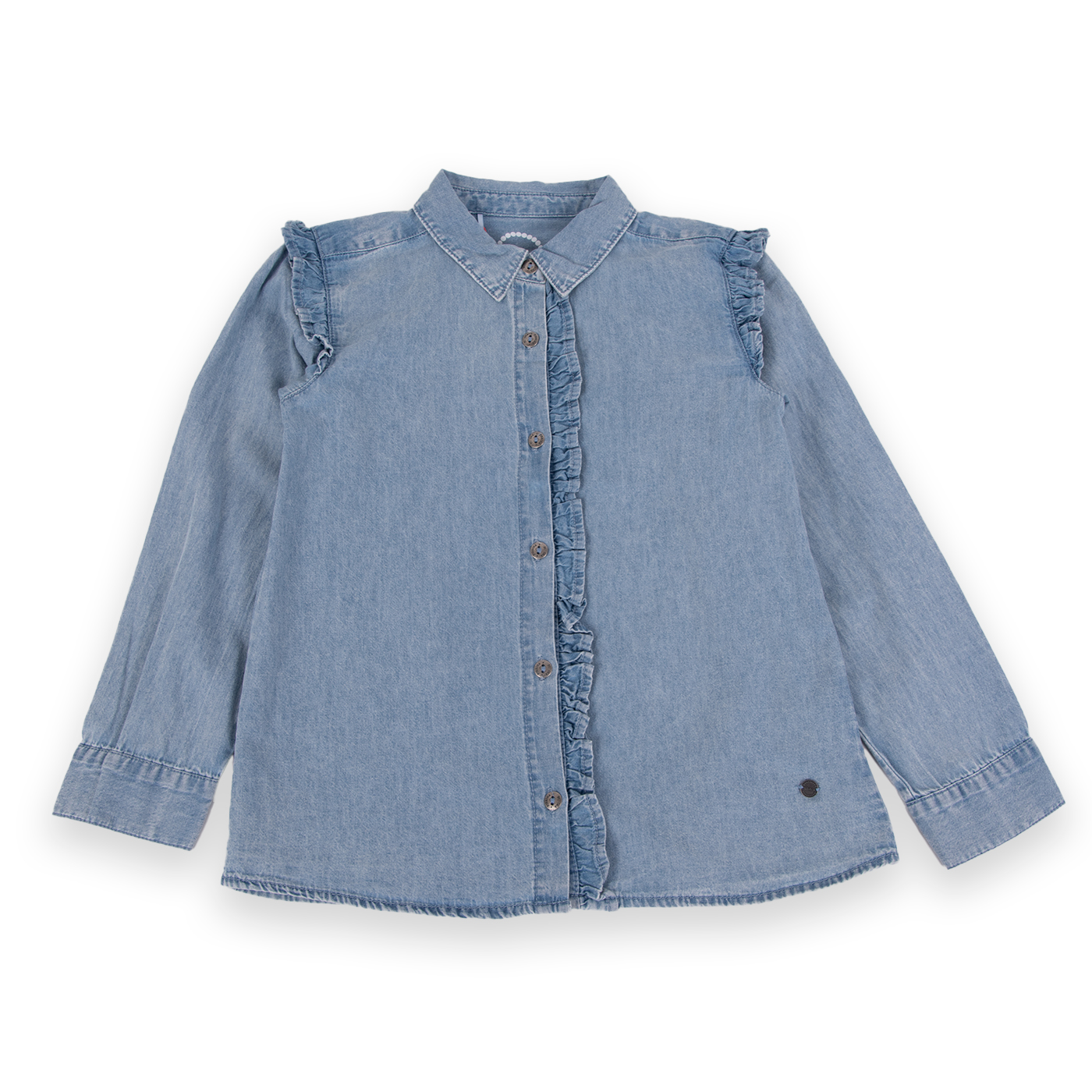 BLUSA MANGA LARGA ALGODÓN NIÑA PILLÍN PVA734-24DEN DENIM - 1