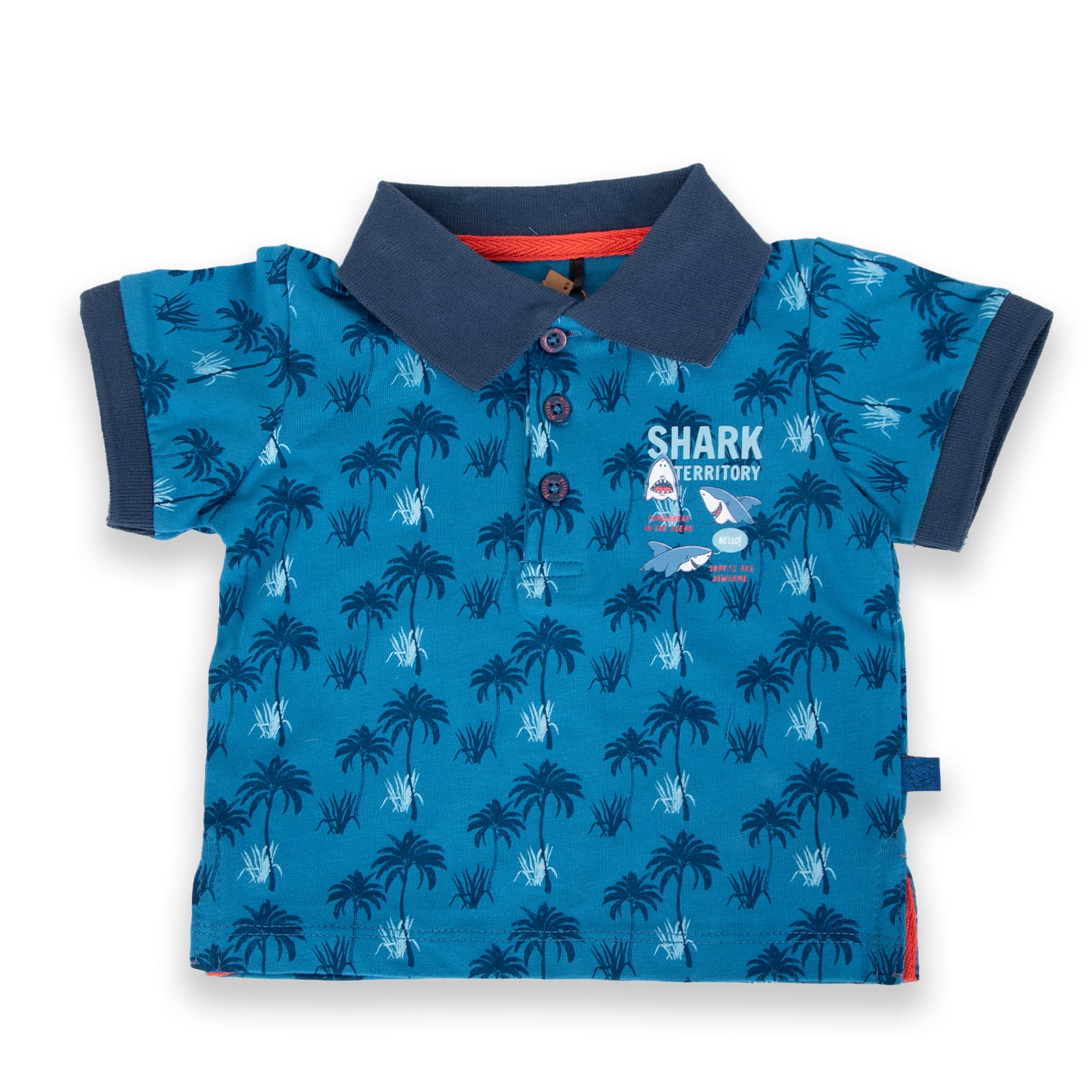 POLERA MANGA CORTA ALGODÓN NIÑO PILLÍN PVA645-24AZU BEBÉ AZUL - 1