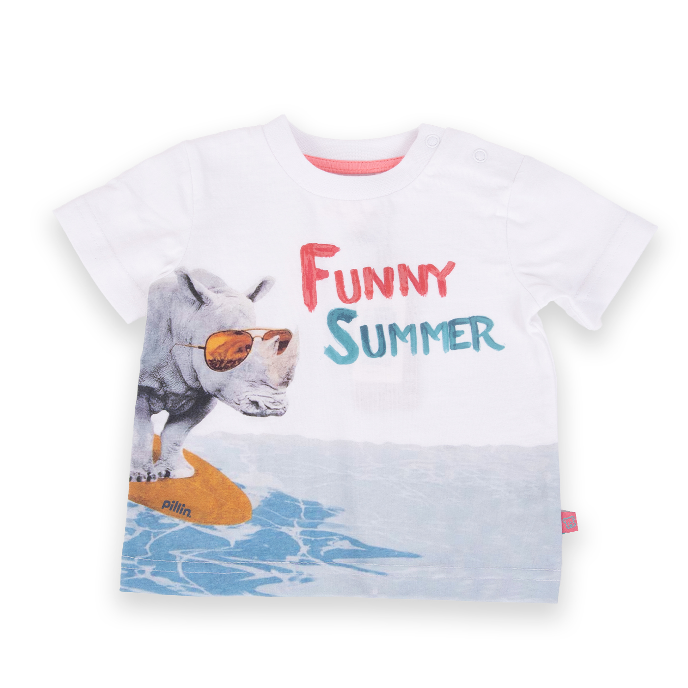 POLERA MANGA CORTA ALGODÓN NIÑO PILLÍN PVA654-24BCO BEBÉ - 1