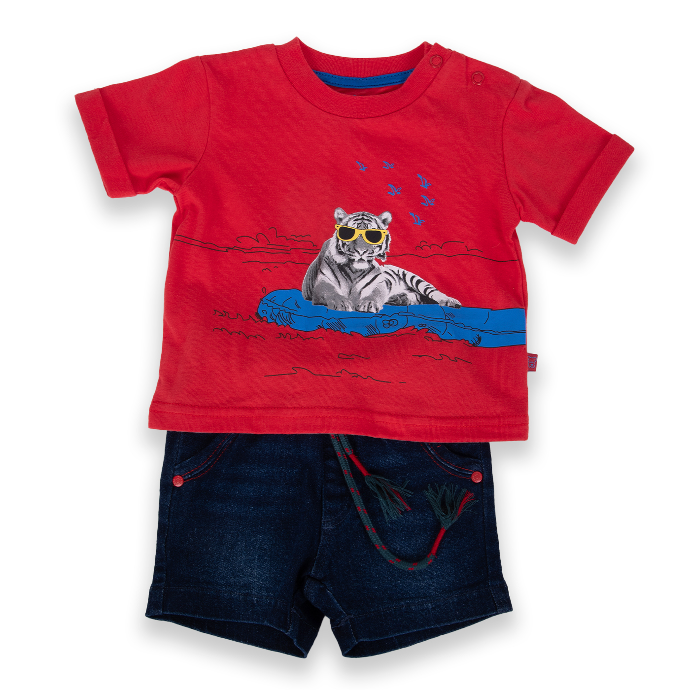 POLERA MANGA CORTA ALGODÓN NIÑO PILLÍN PVA743-24ROJ BEBÉ ROJO - 1