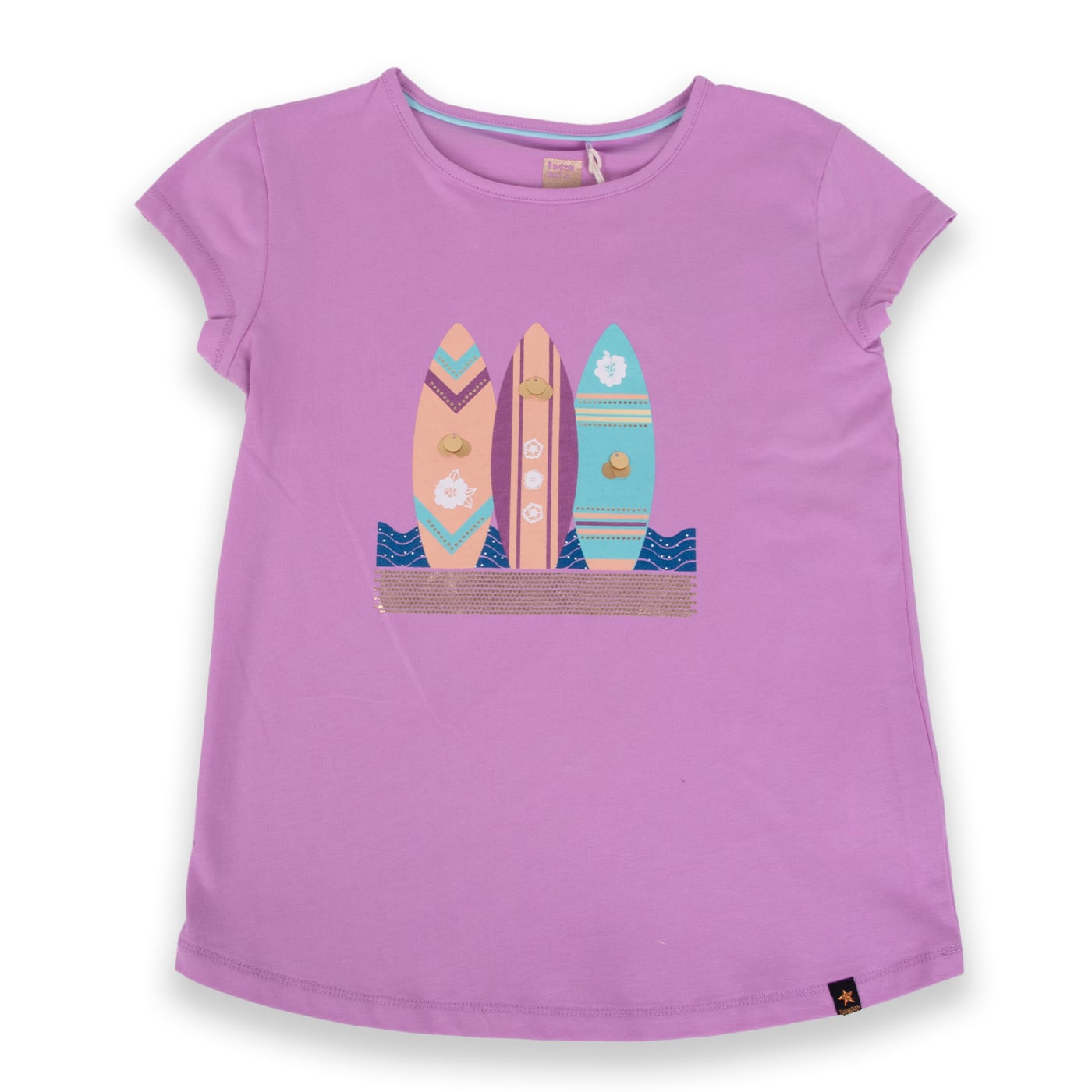 POLERA MANGA CORTA ALGODÓN NIÑA PILLÍN TVA602-24MAL LAVANDA - 1