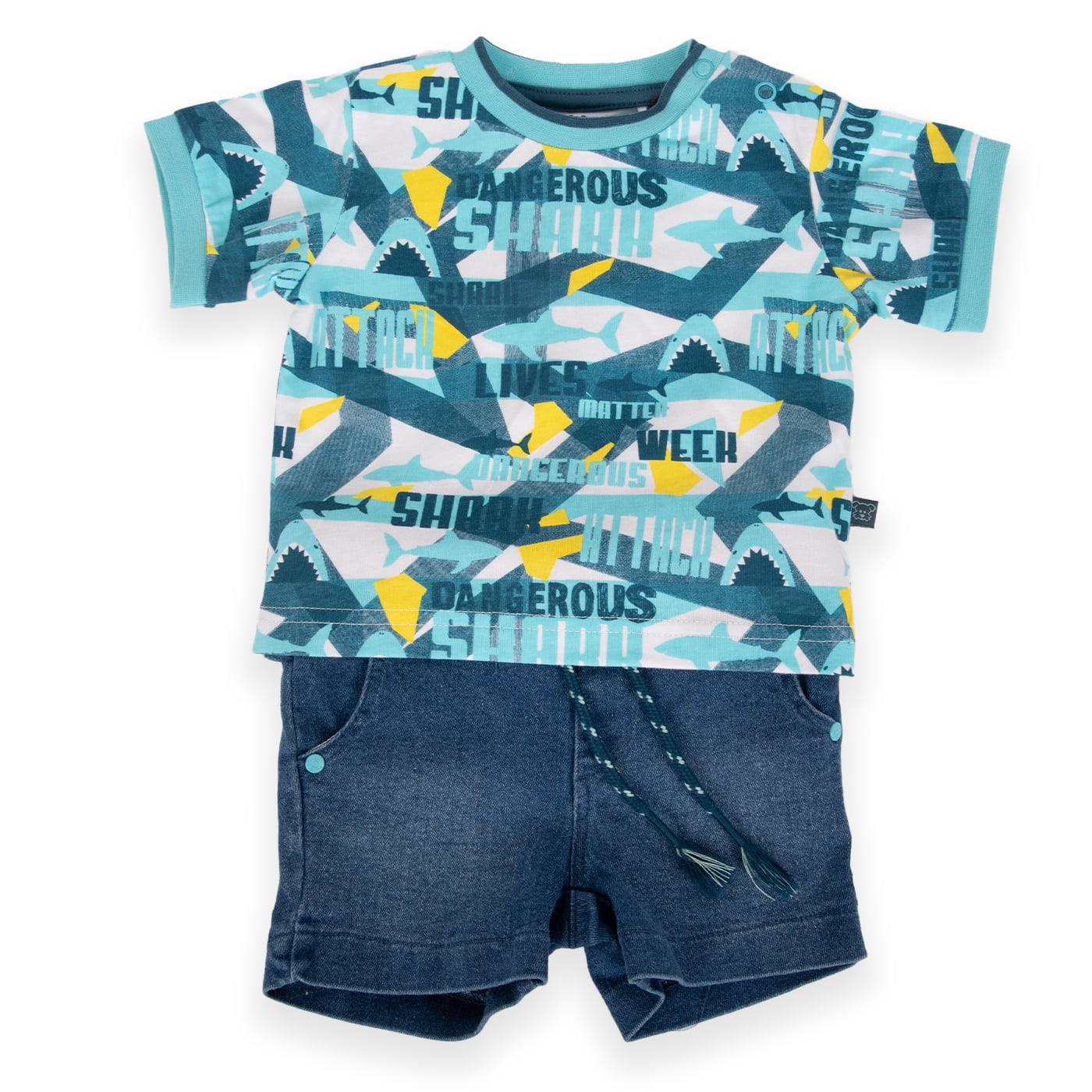 CONJUNTO ALGODON NIÑO PILLIN TURQUESA PVA742-24CAL BEBE - 1