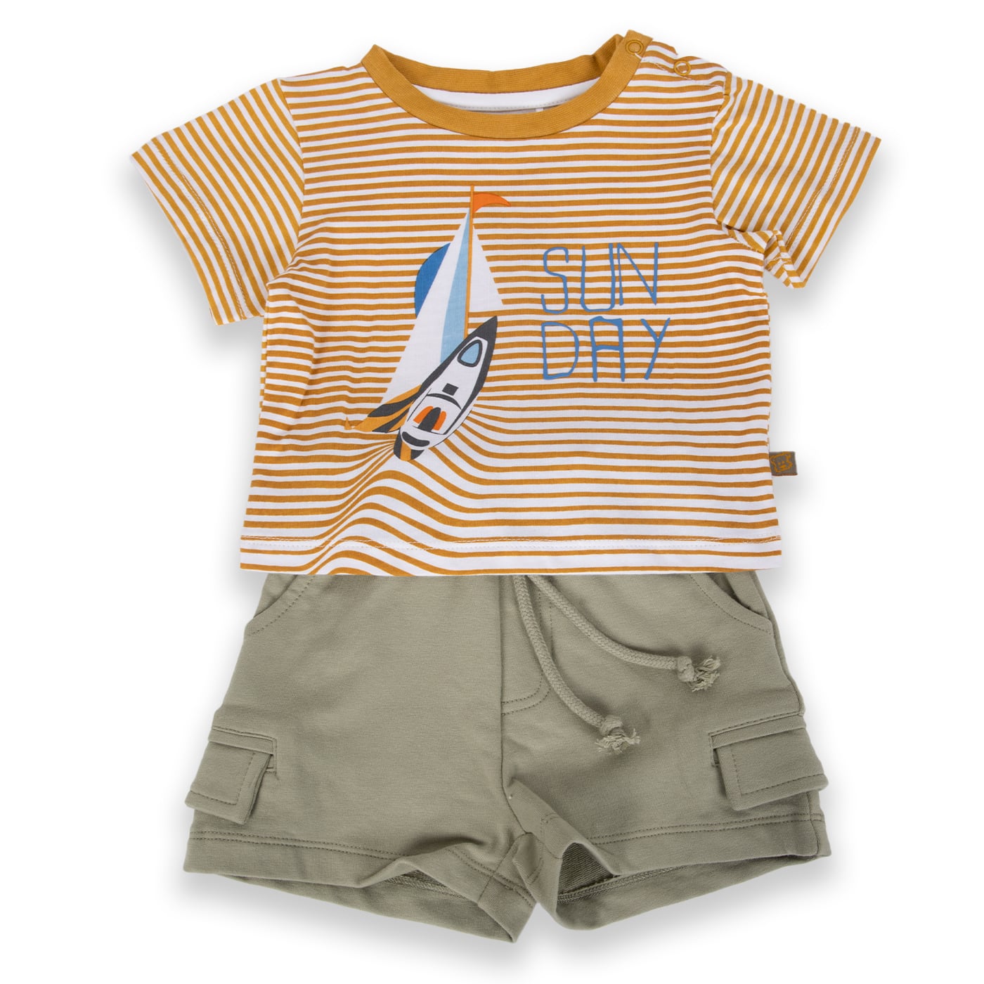 CONJUNTO ALGODON NIÑO PILLIN MOSTAZA PVA646-24MOS BEBE - 1