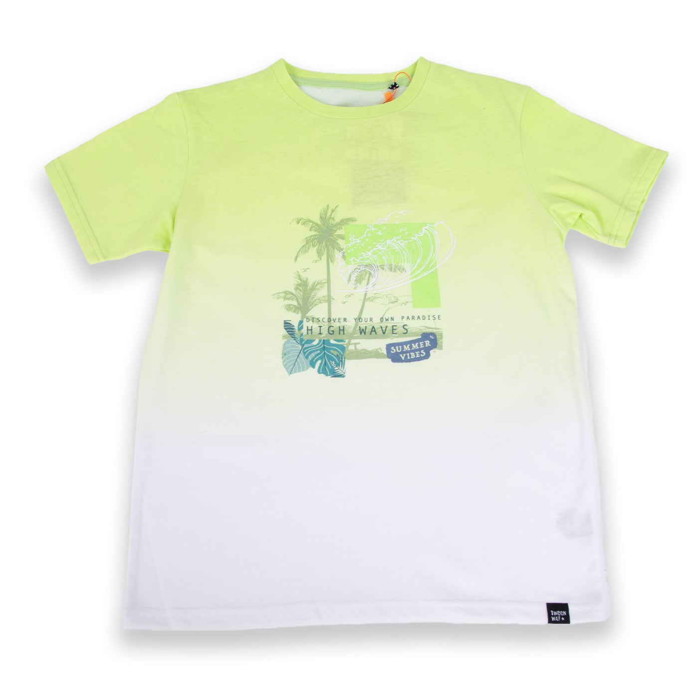 POLERA MANGA CORTA ALGODÓN NIÑO PILLÍN TVA617-24VER VERDE - 1