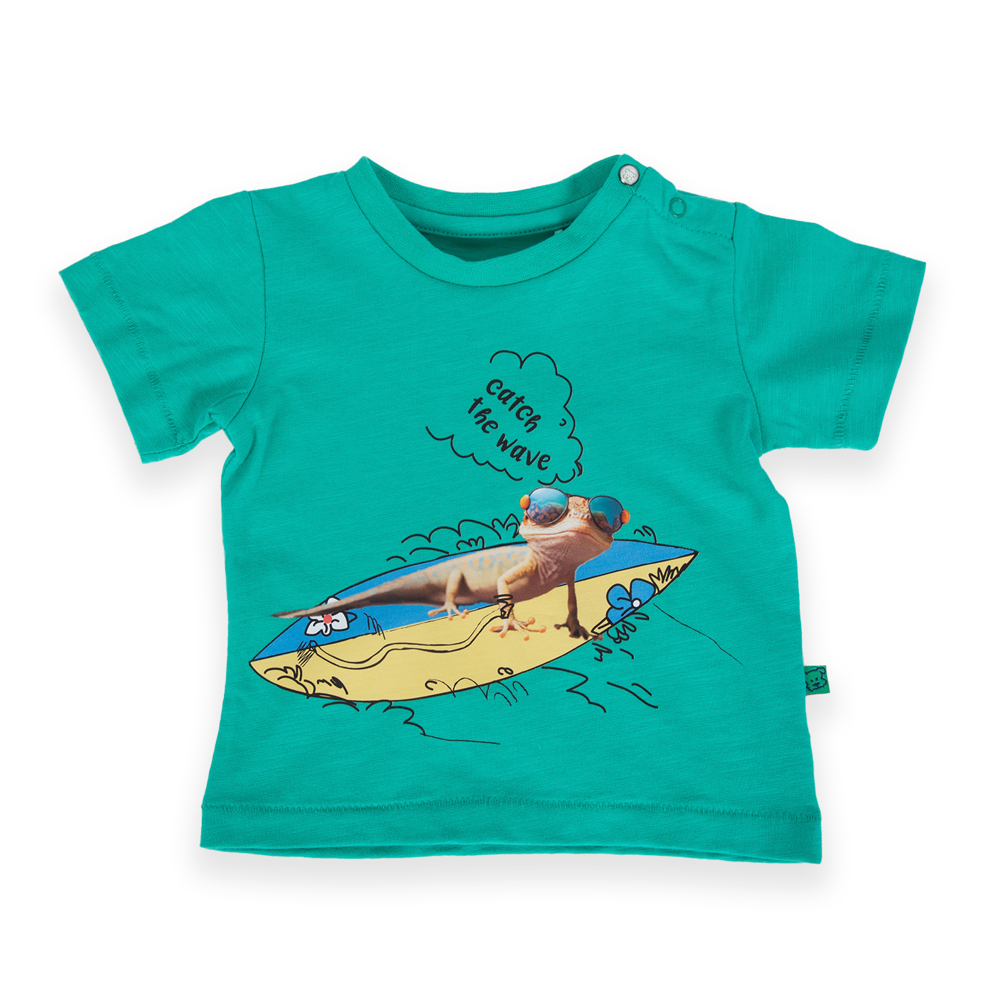 POLERA MANGA CORTA ALGODÓN NIÑO PILLÍN PVA644-24VER BEBÉ VERDE - 1