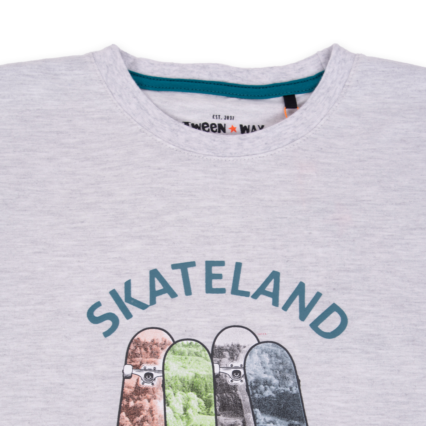POLERA MANGA CORTA ALGODÓN NIÑO PILLÍN TVA608-24MLG GRIS CLARO - 2