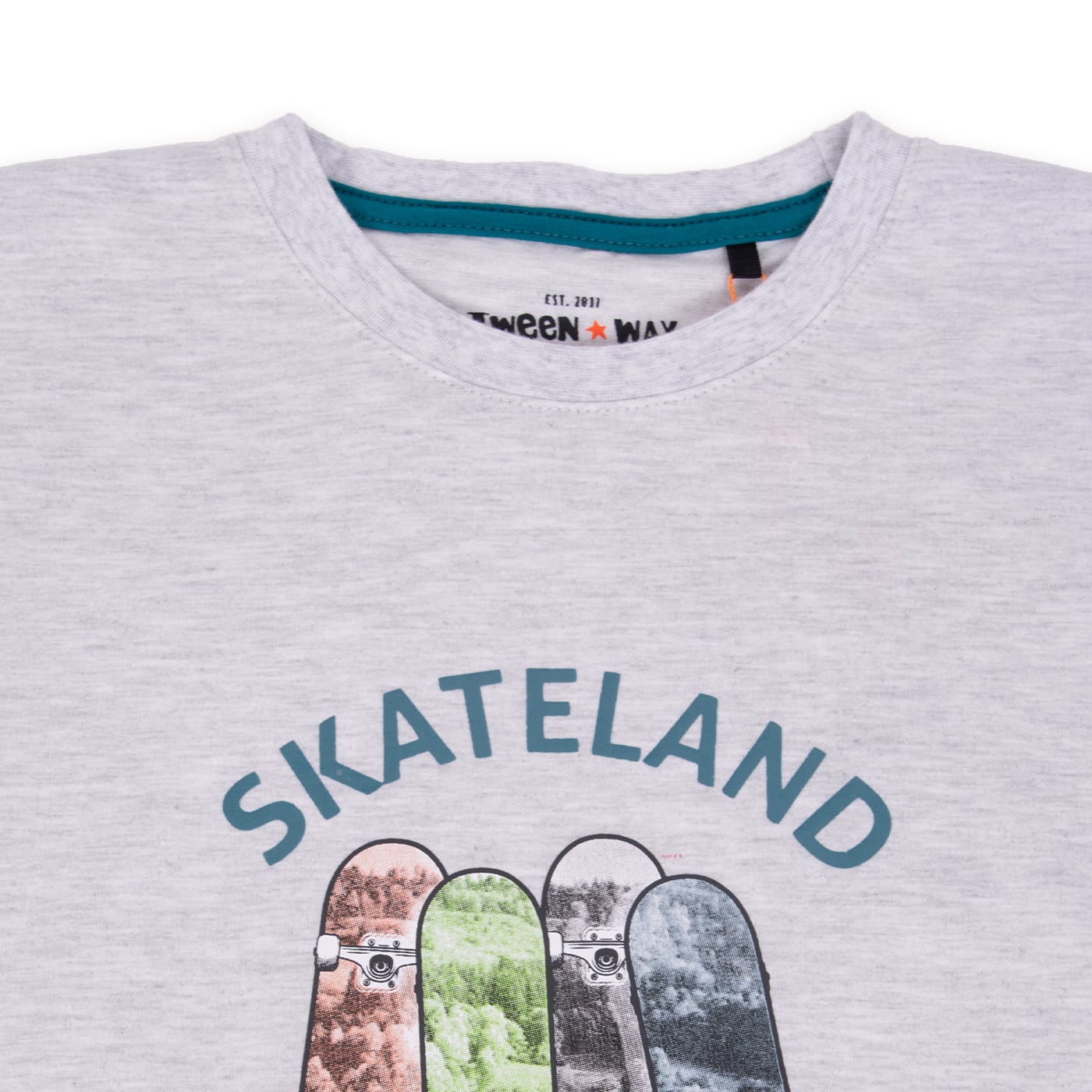 POLERA MANGA CORTA ALGODÓN NIÑO PILLÍN TVA608-24MLG GRIS CLARO - 2