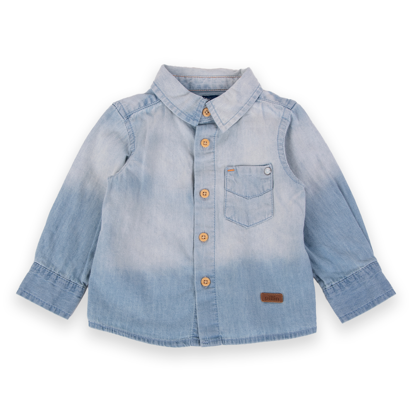 CAMISA MANGA LARGA ALGODÓN NIÑO PILLÍN PVA712-24DEN BEBÉ DENIM - 1