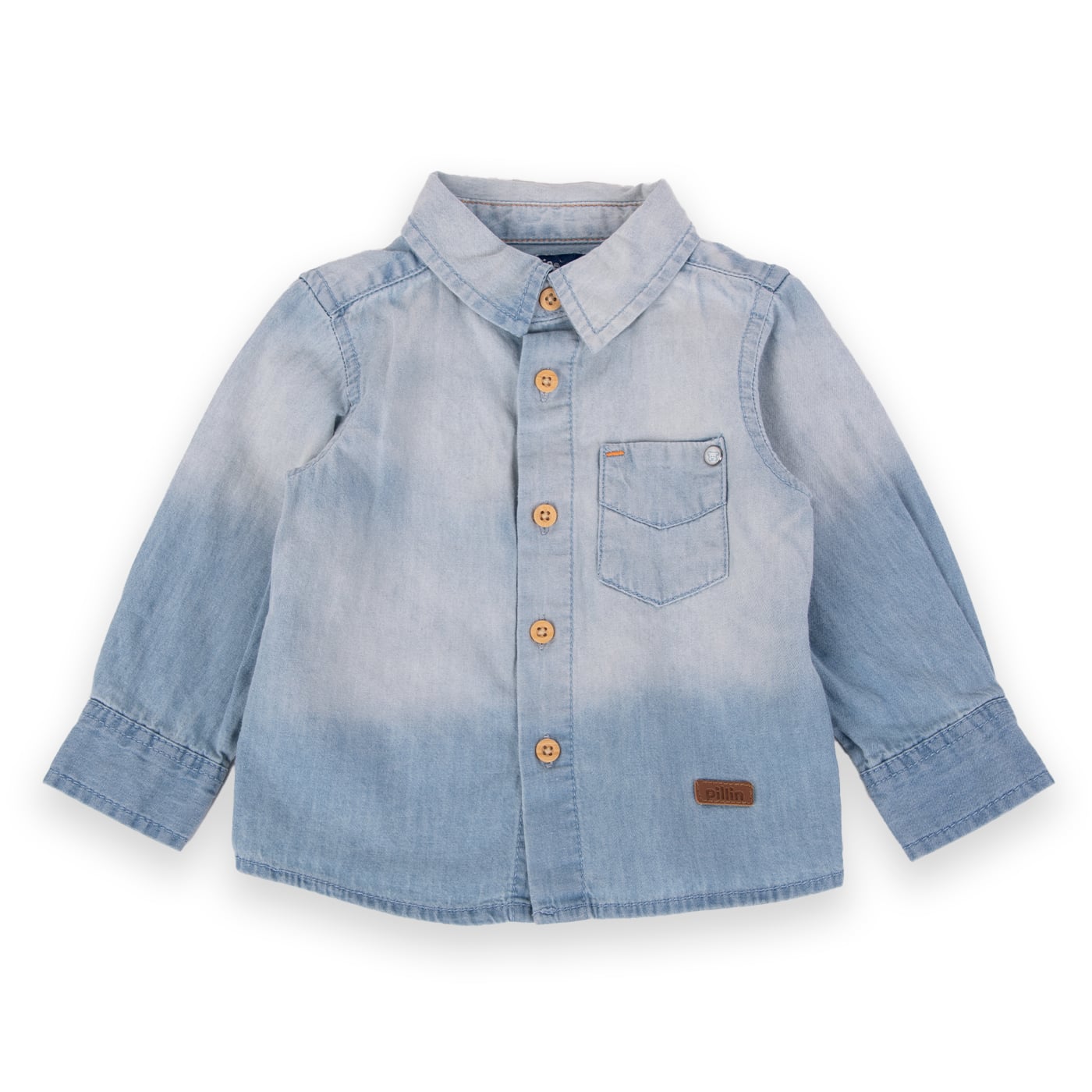 CAMISA MANGA LARGA ALGODÓN NIÑO PILLÍN PVA712-24DEN BEBÉ DENIM - 1