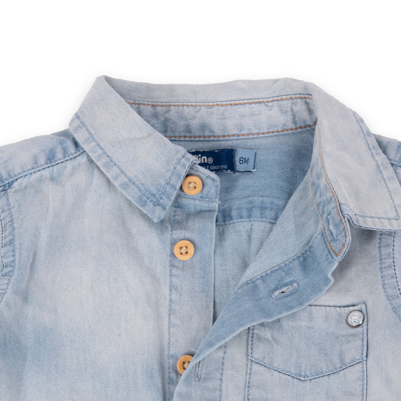 CAMISA MANGA LARGA ALGODÓN NIÑO PILLÍN PVA712-24DEN BEBÉ DENIM - 2
