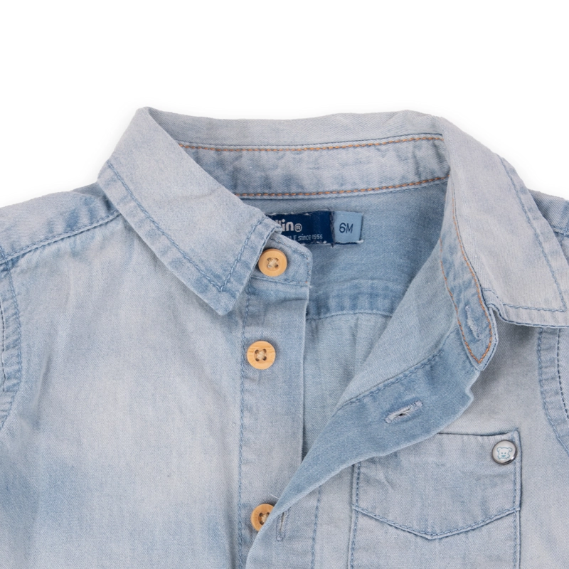 CAMISA MANGA LARGA ALGODÓN NIÑO PILLÍN PVA712-24DEN BEBÉ DENIM - 2