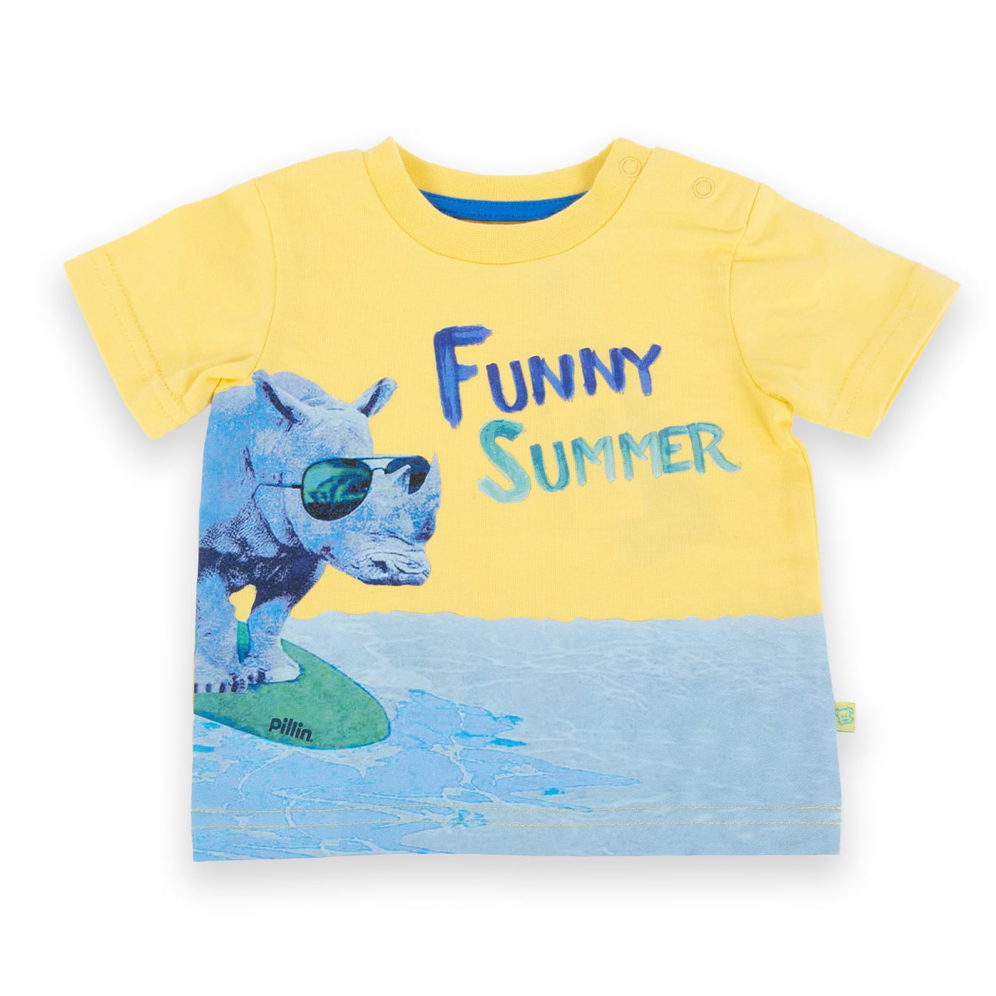POLERA MANGA CORTA ALGODÓN NIÑO PILLÍN PVA654-24AMA BEBÉ AMARILLO - 1